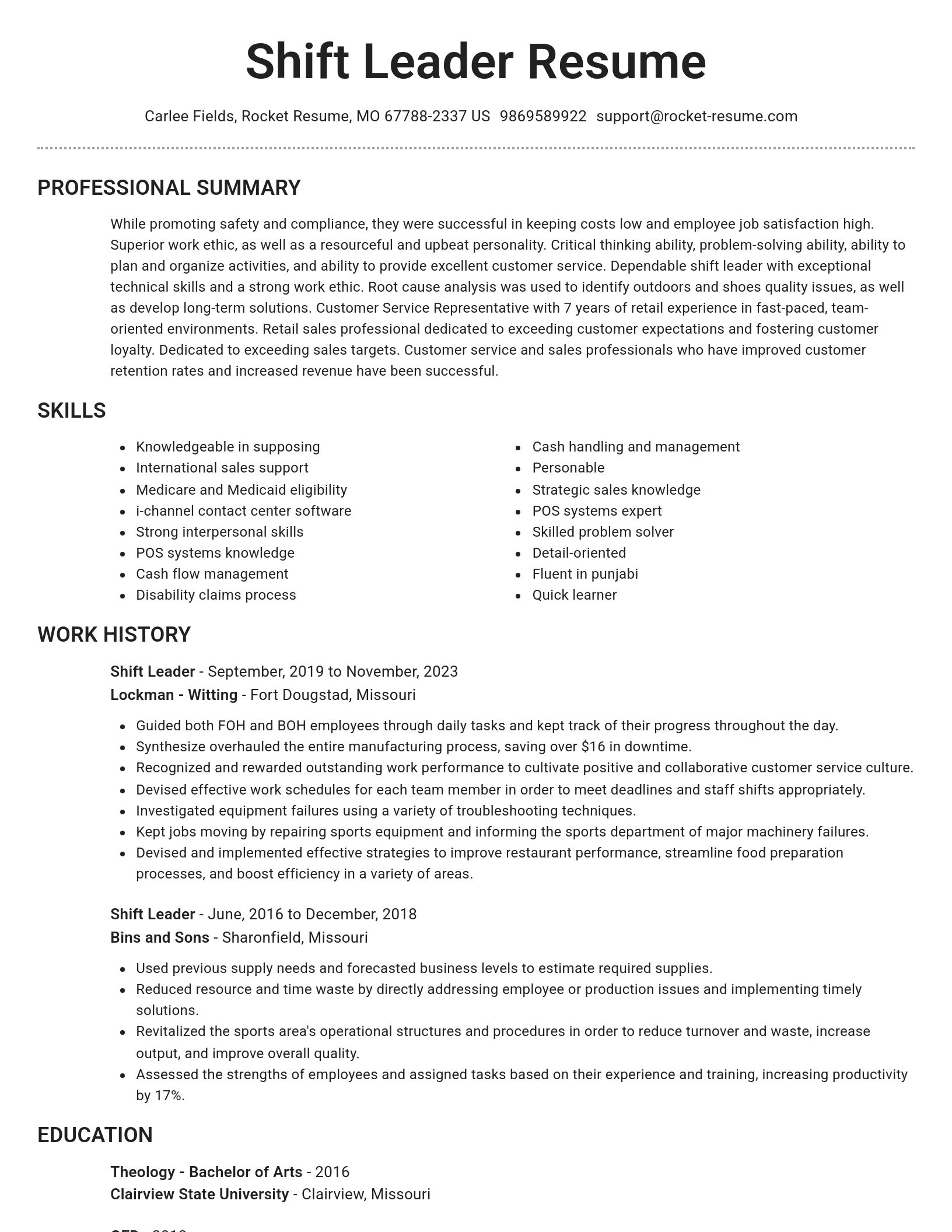 Brilliant resume template