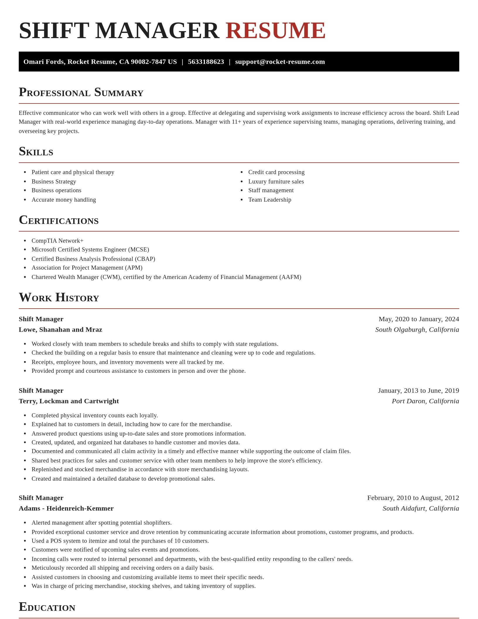 Exquisite resume template