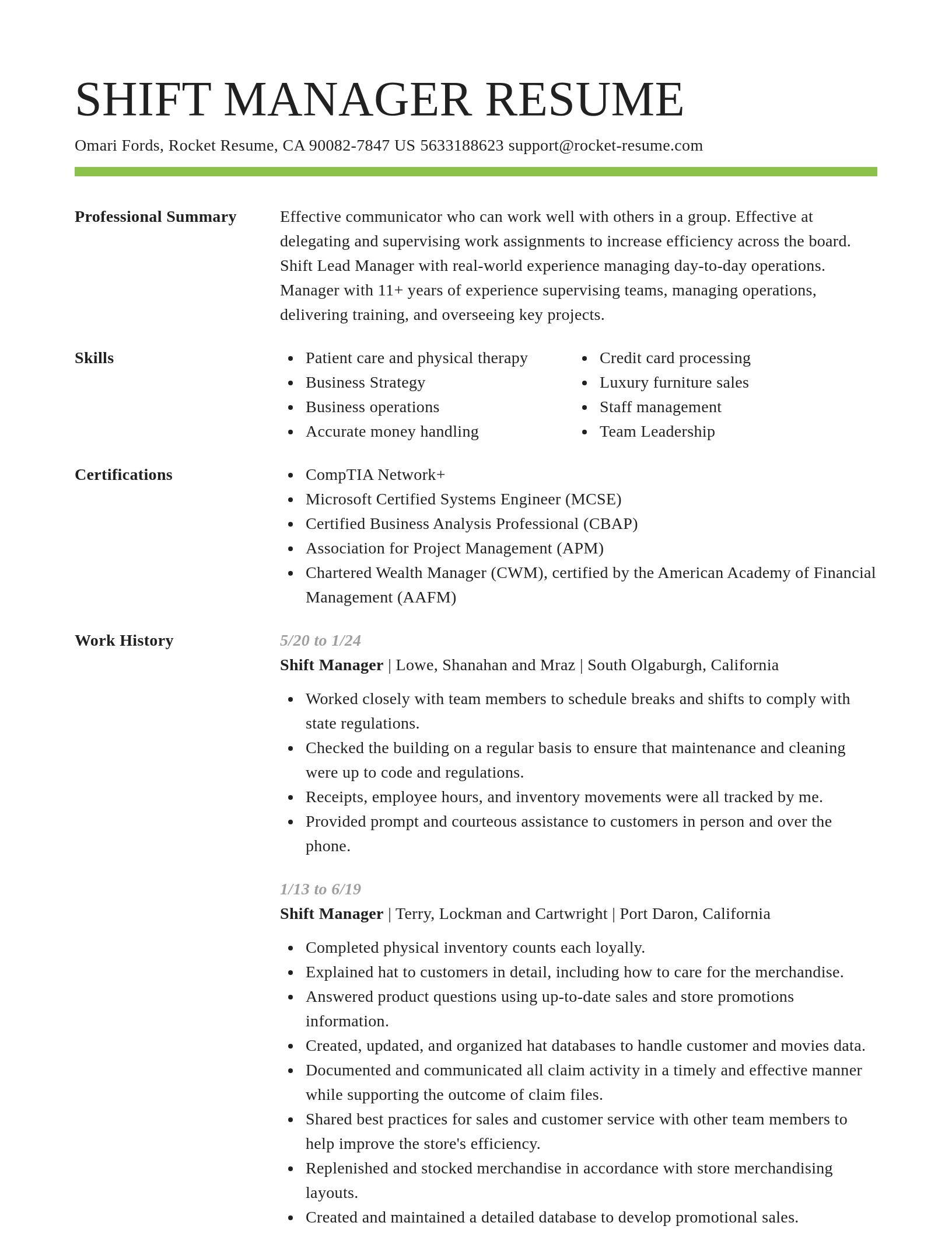 Smart resume template