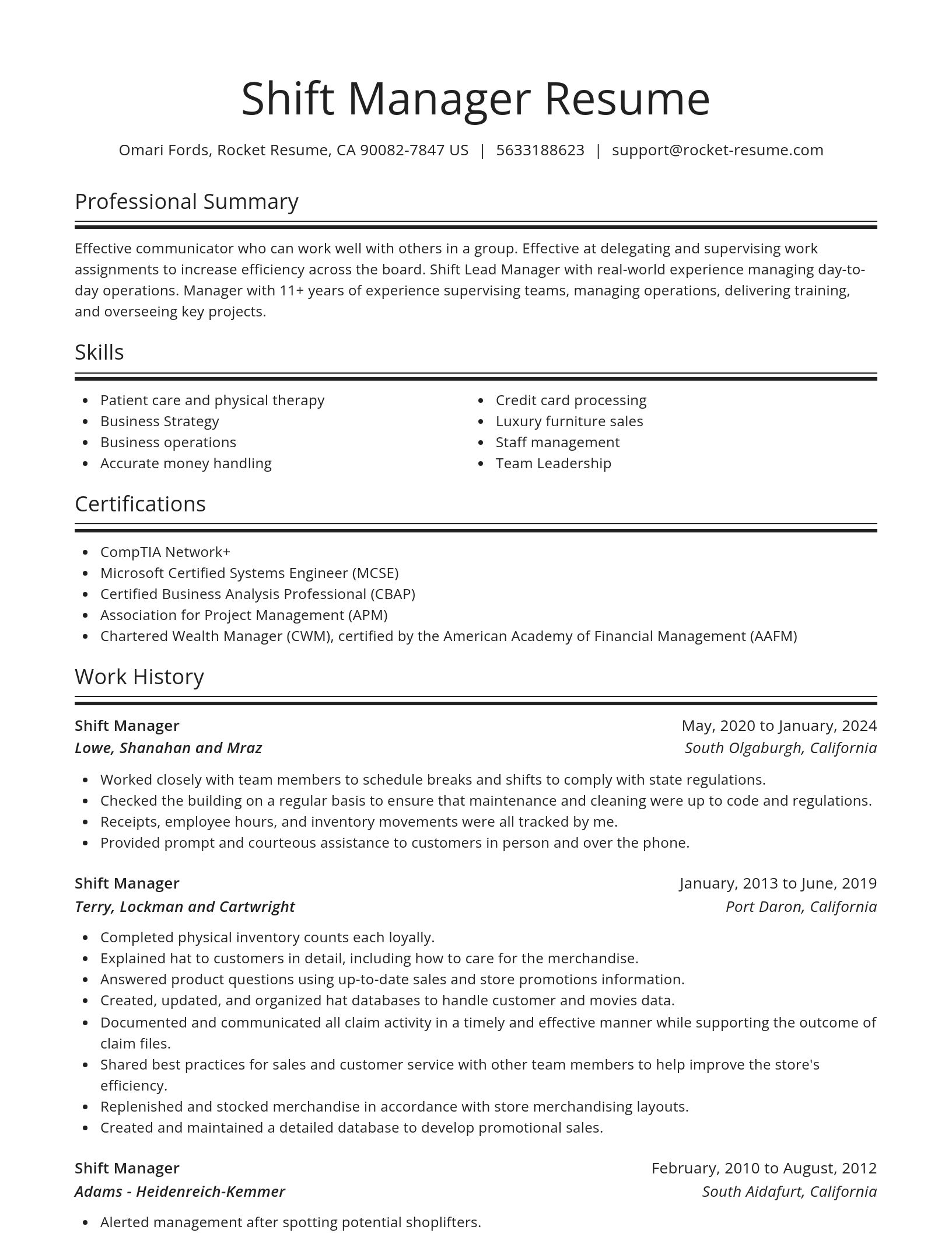 Spotlight resume template