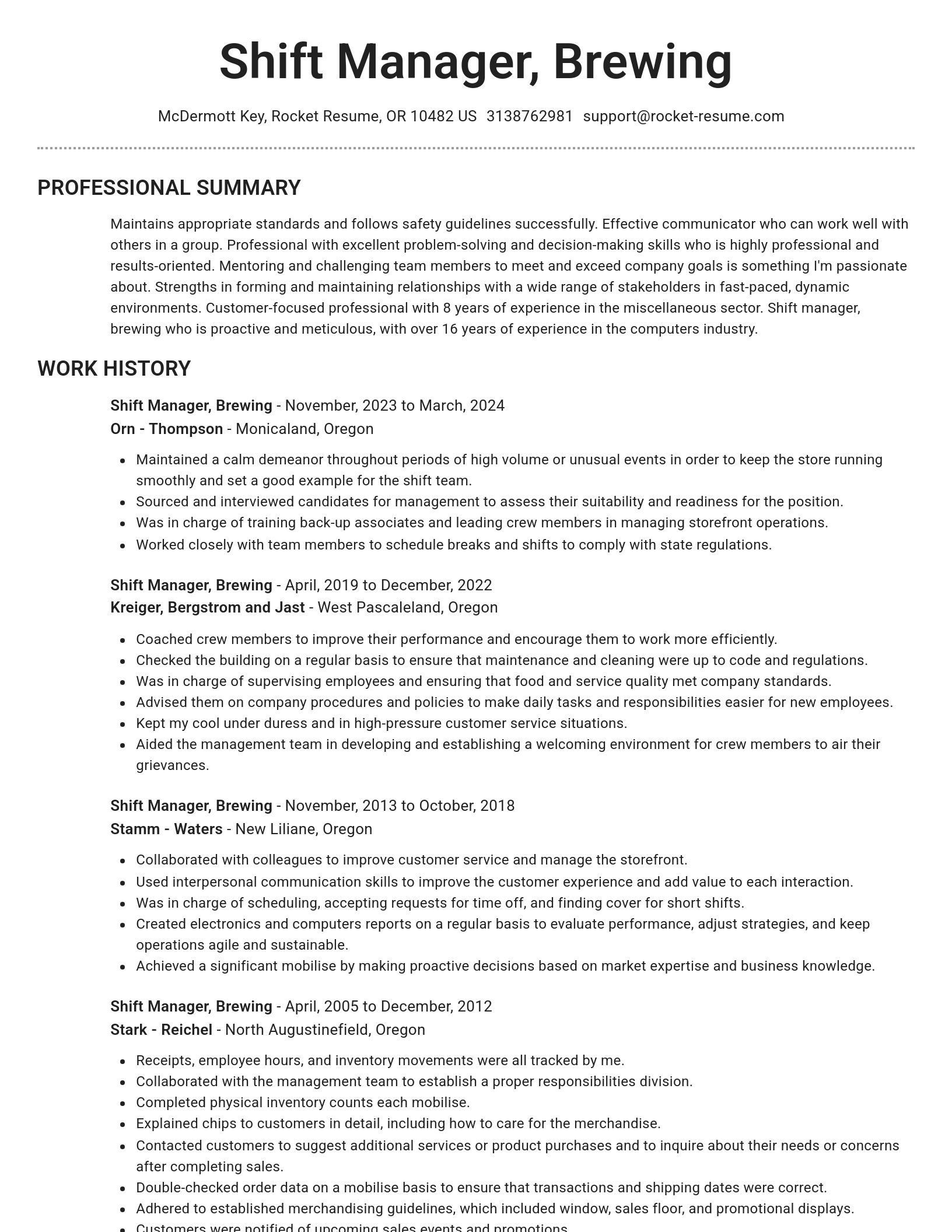 Brilliant resume template
