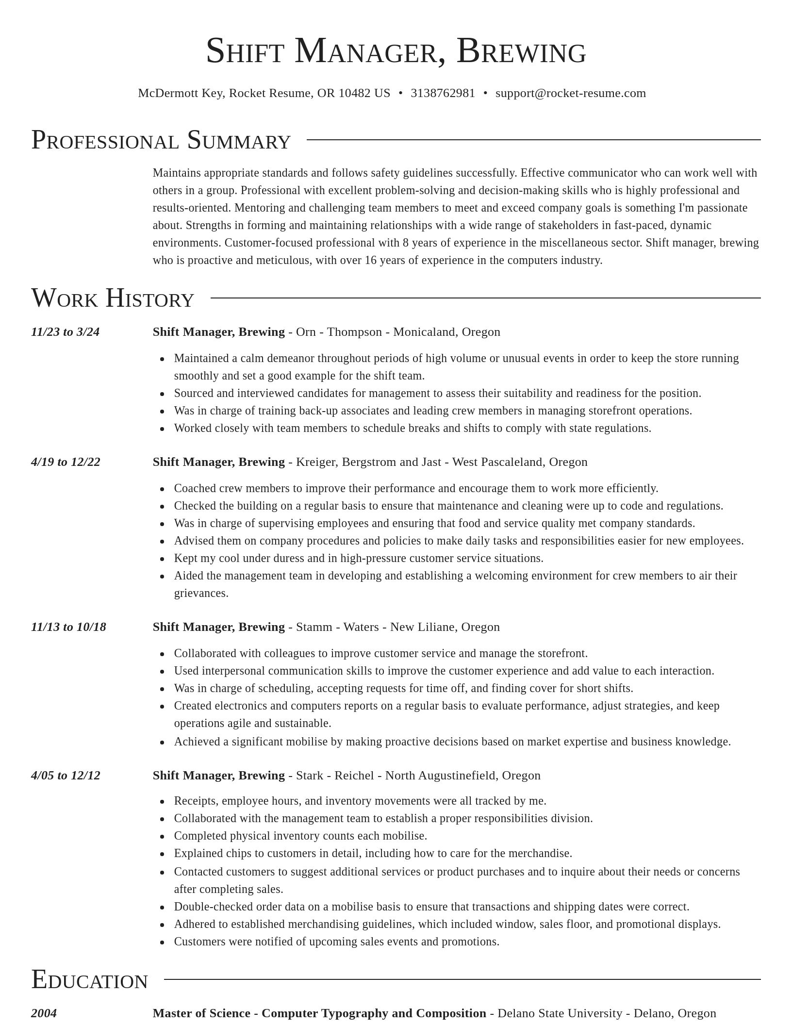 Director resume template