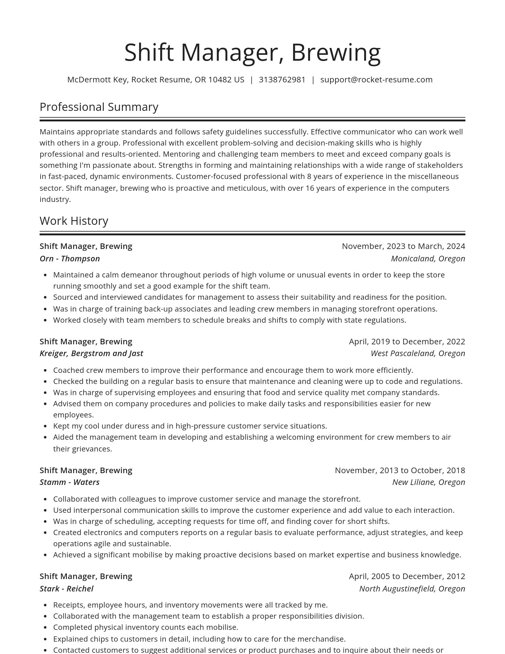 Spotlight resume template