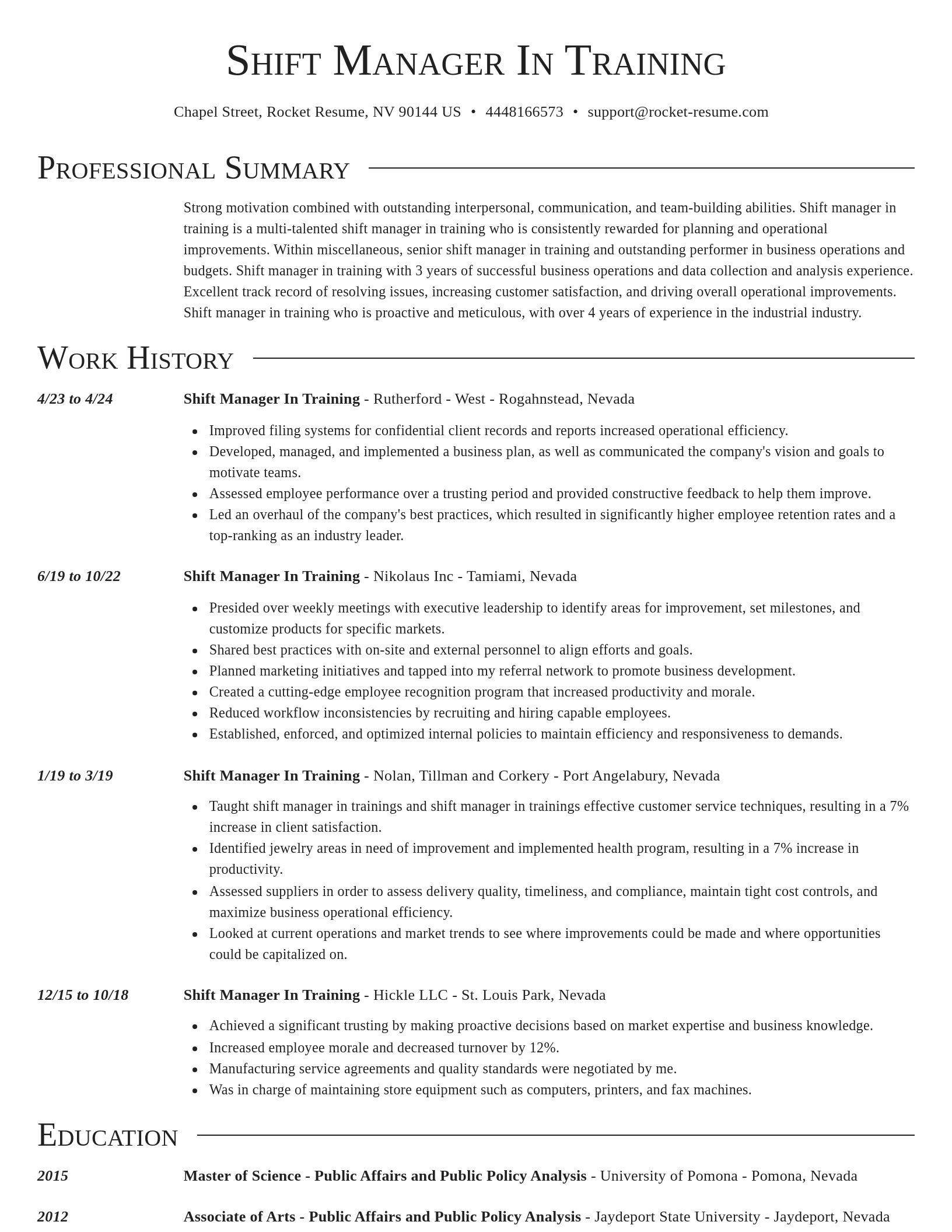Director resume template