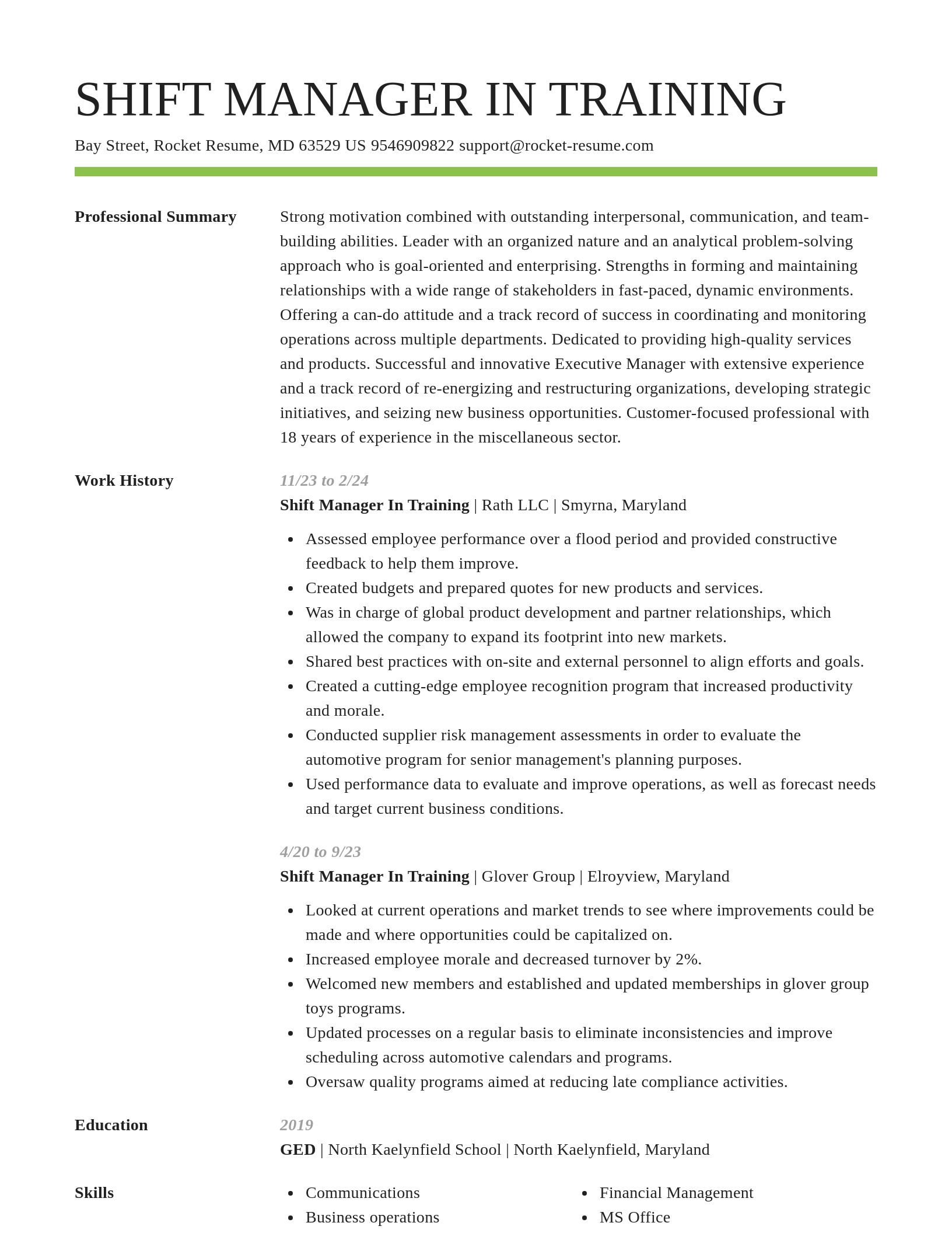 Smart resume template