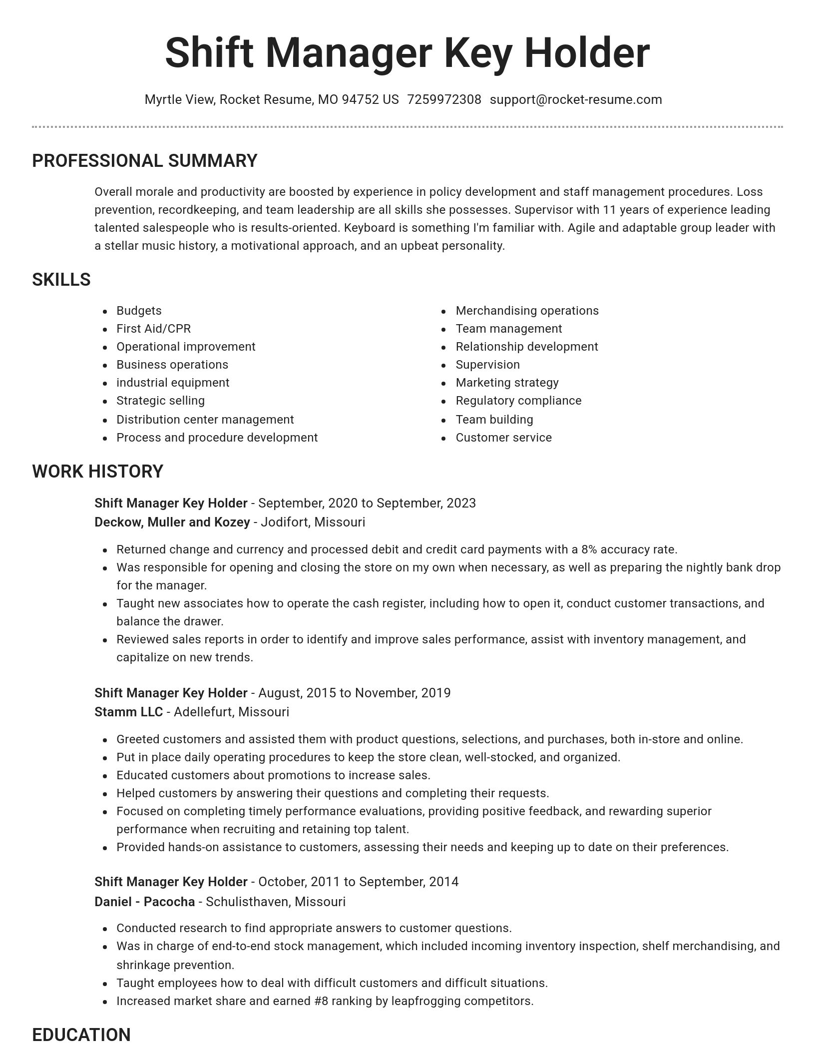 Brilliant resume template