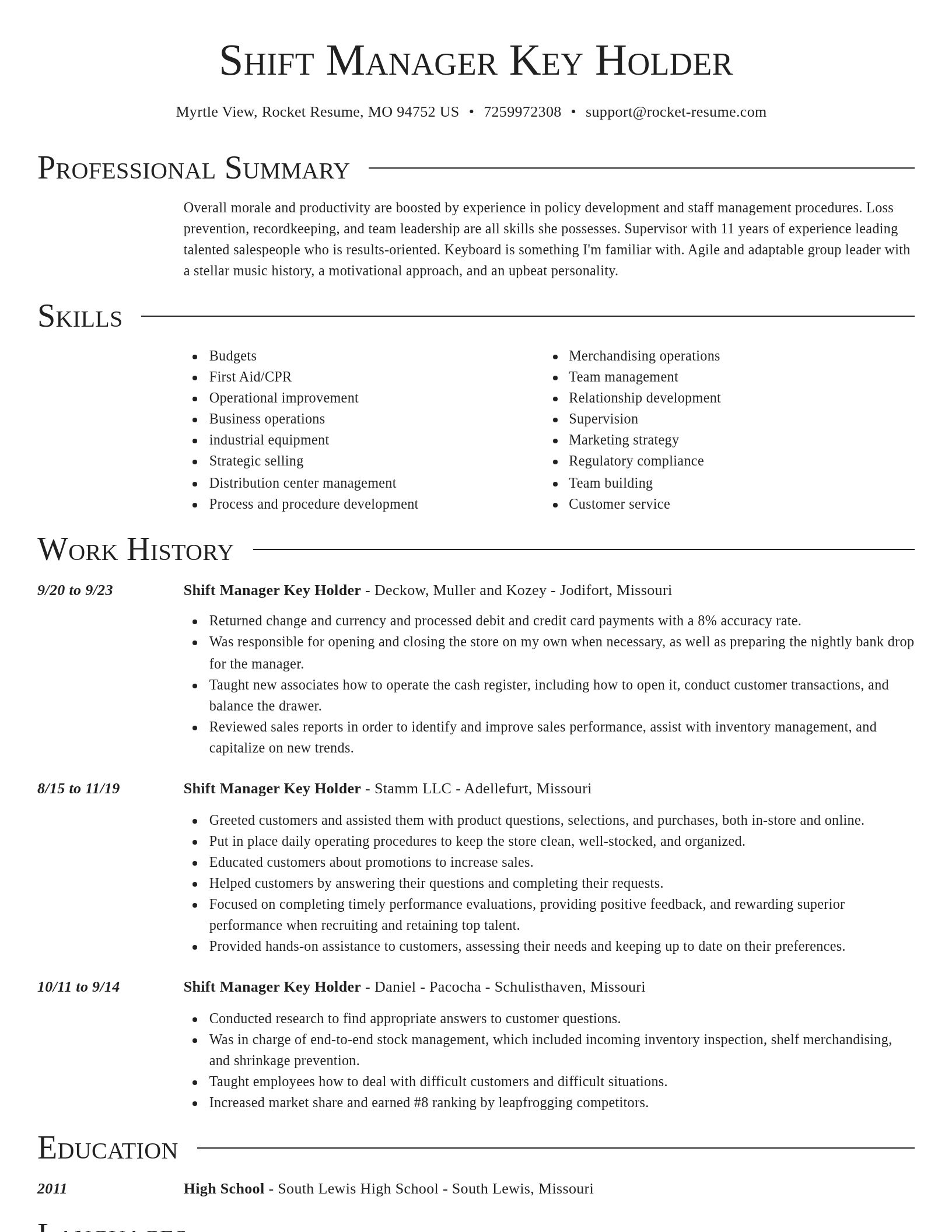 Director resume template