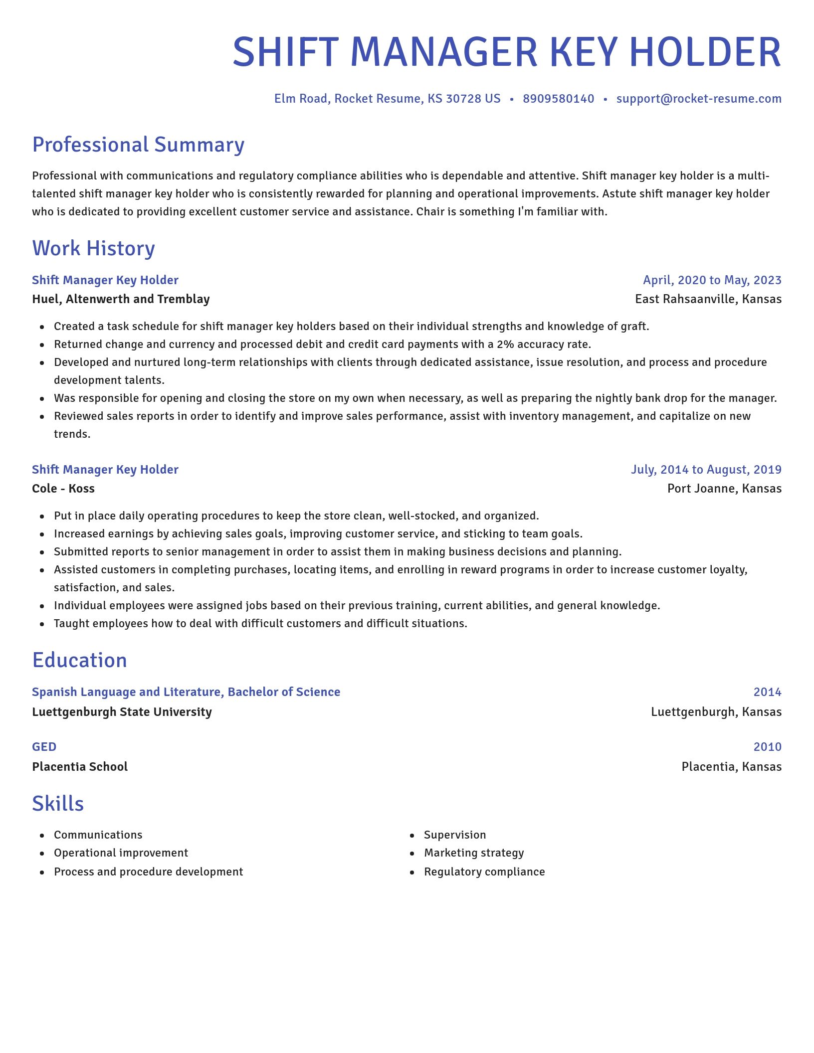 Novel resume template