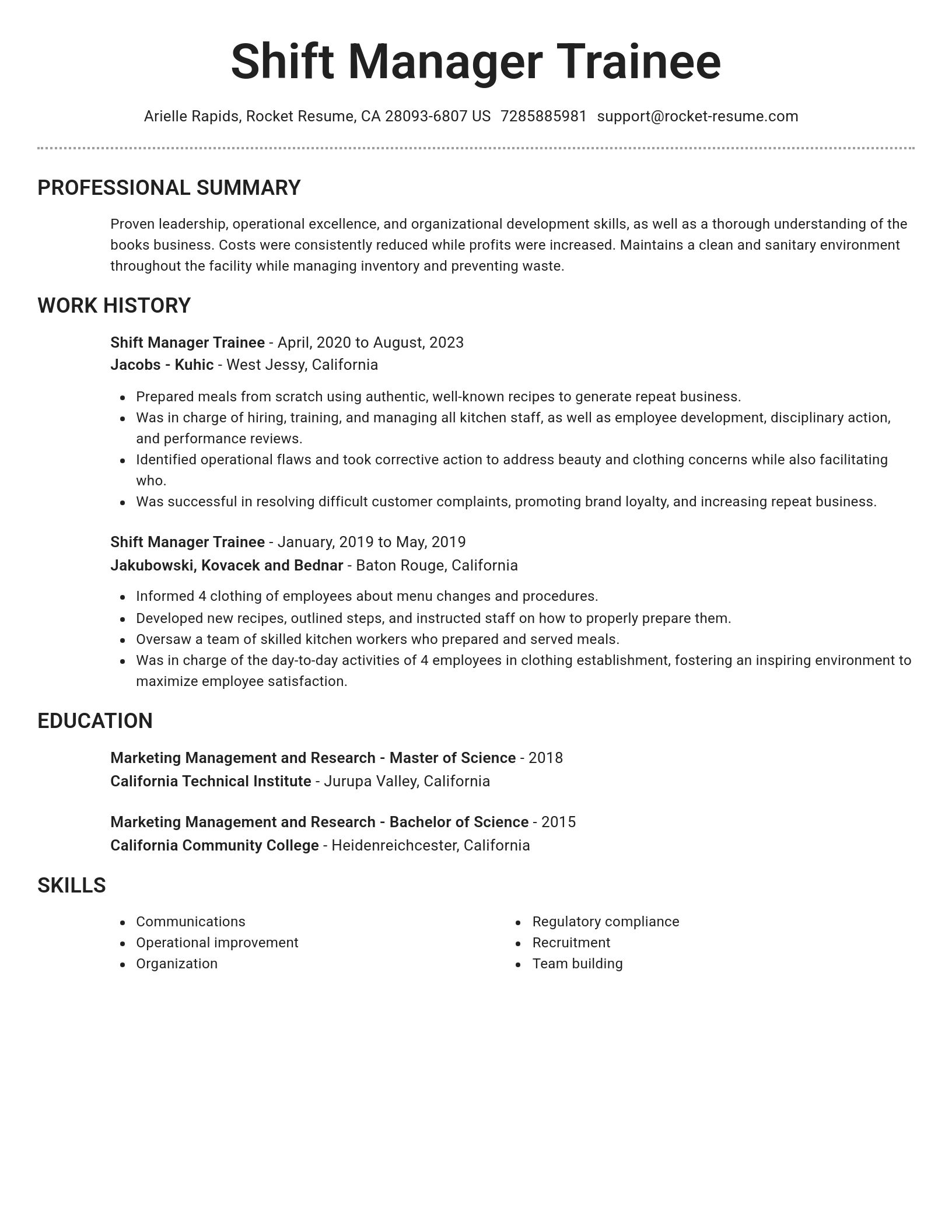 Brilliant resume template