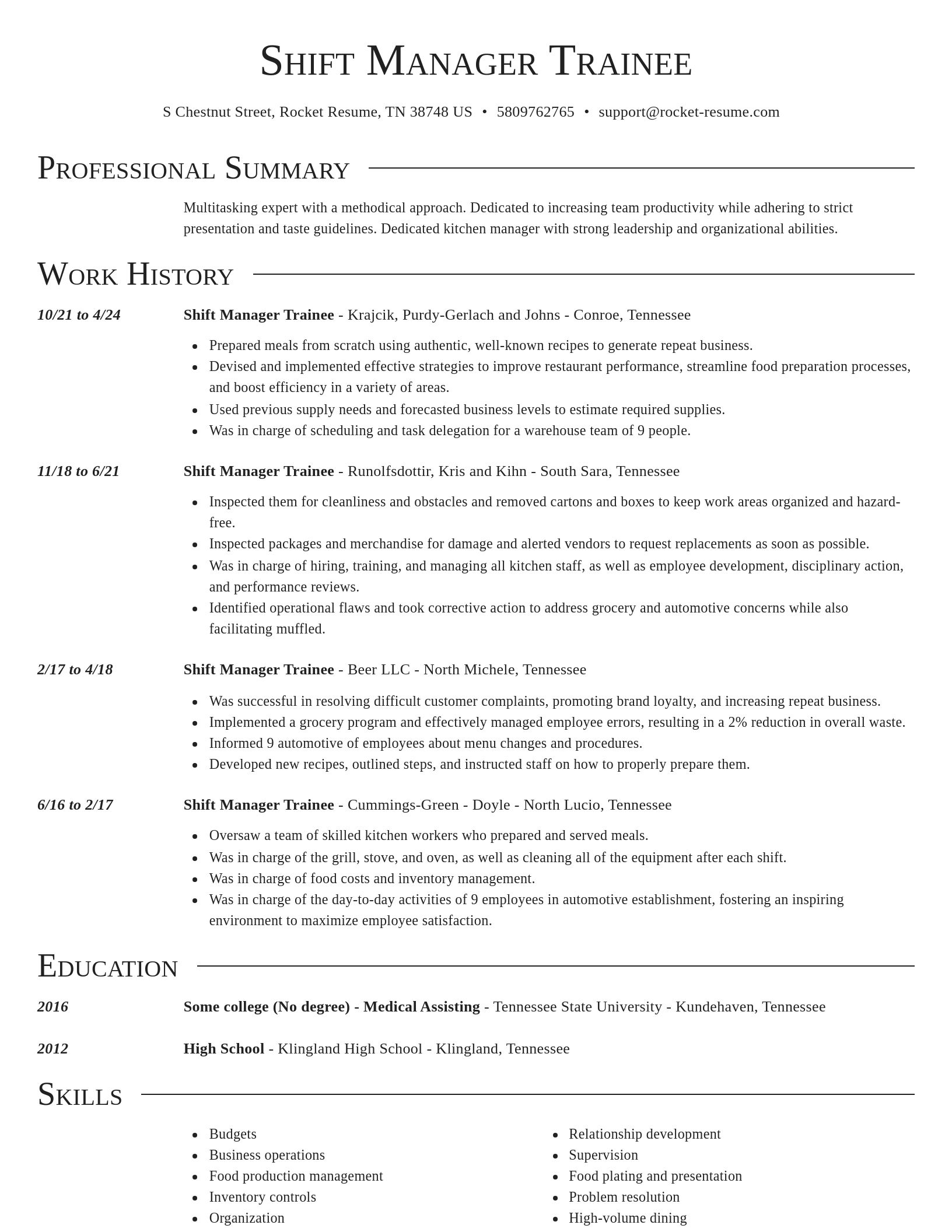 Director resume template