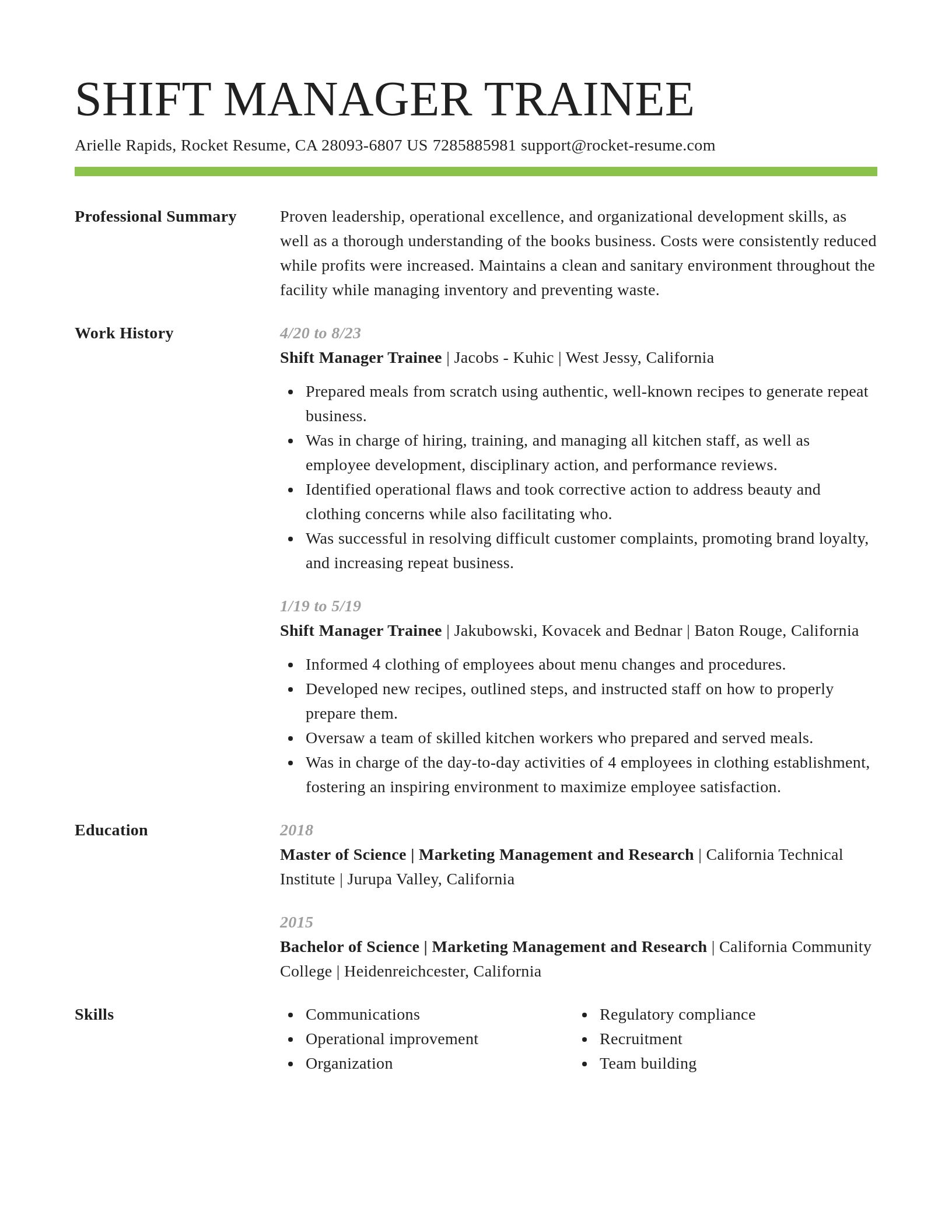 Smart resume template