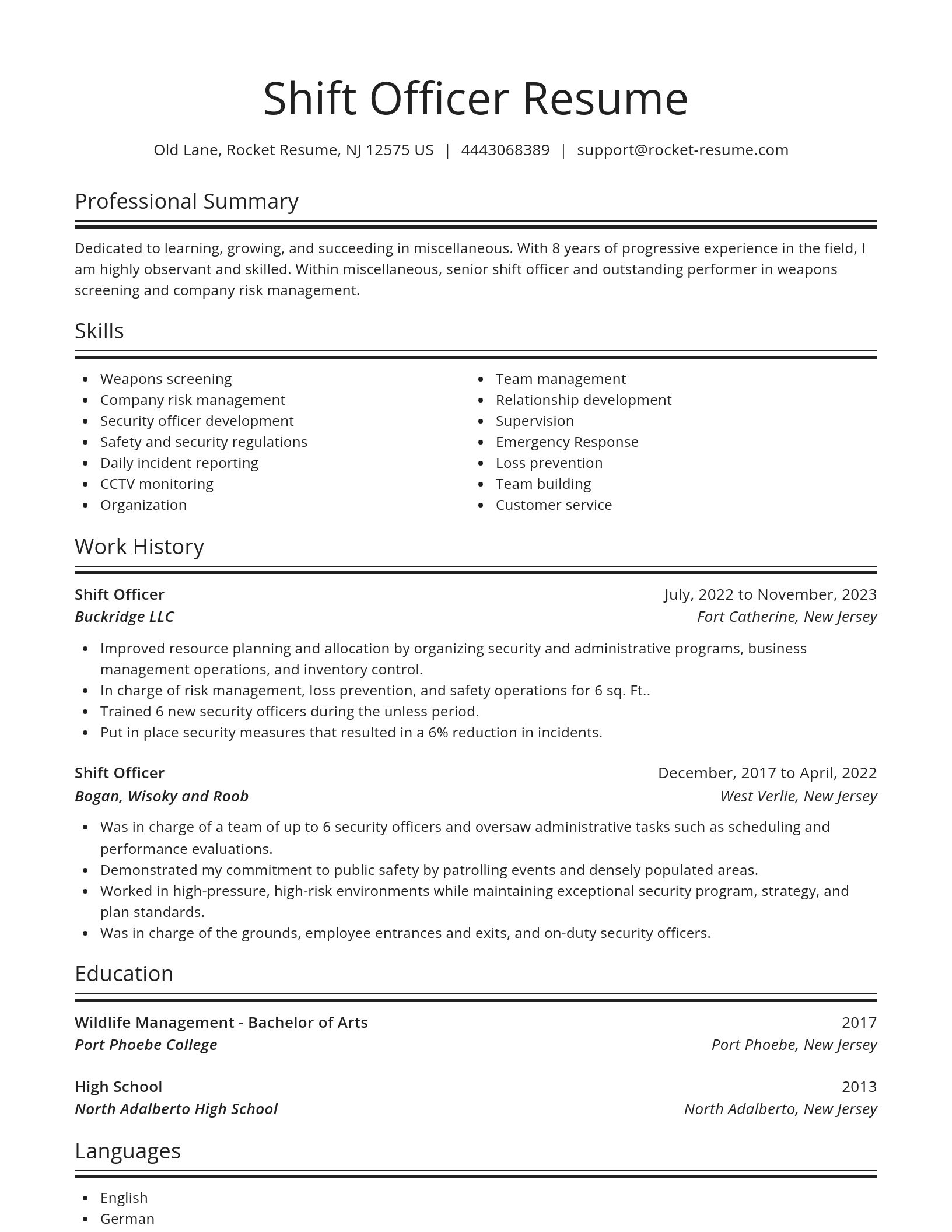 Spotlight resume template