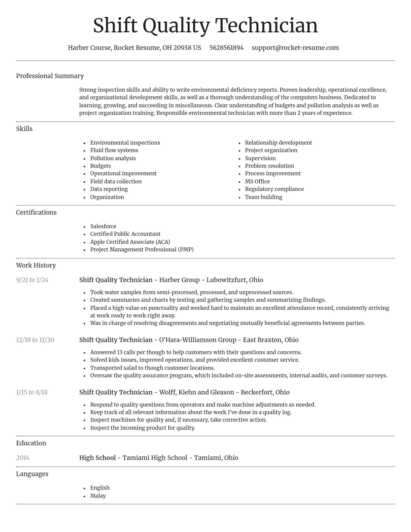 Dignified resume template