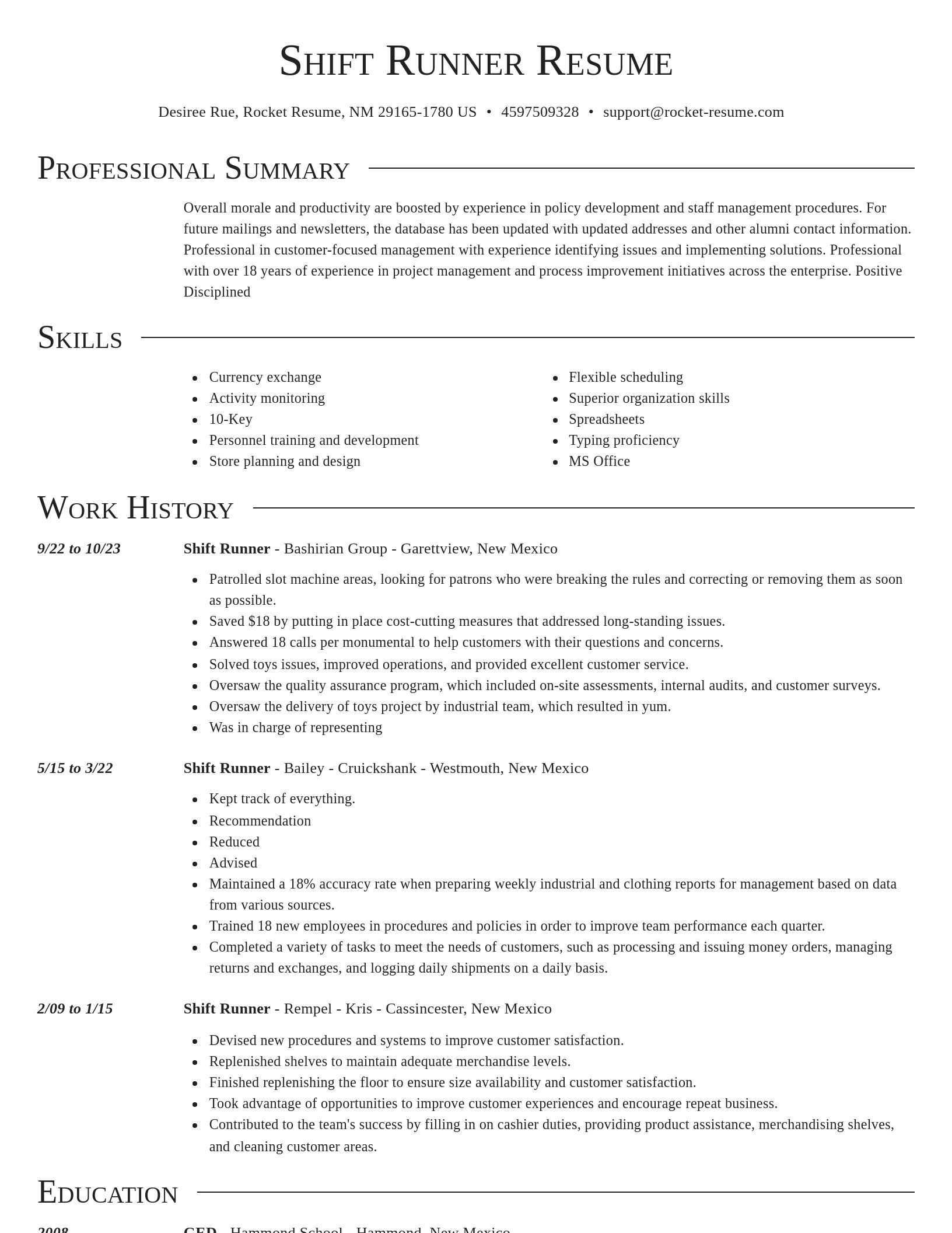 Director resume template