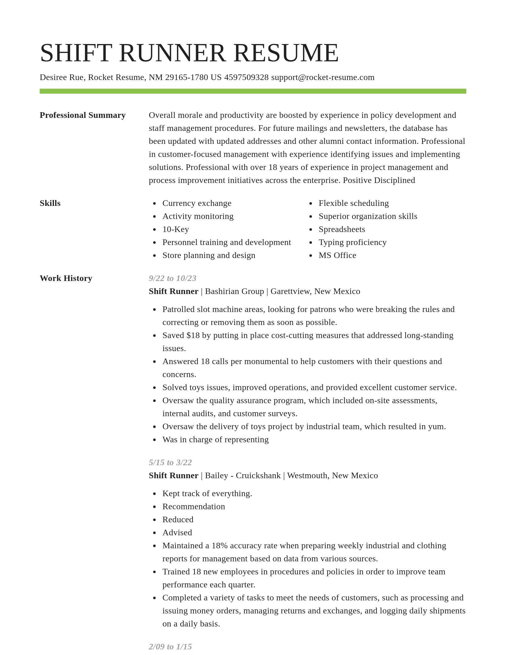 Smart resume template
