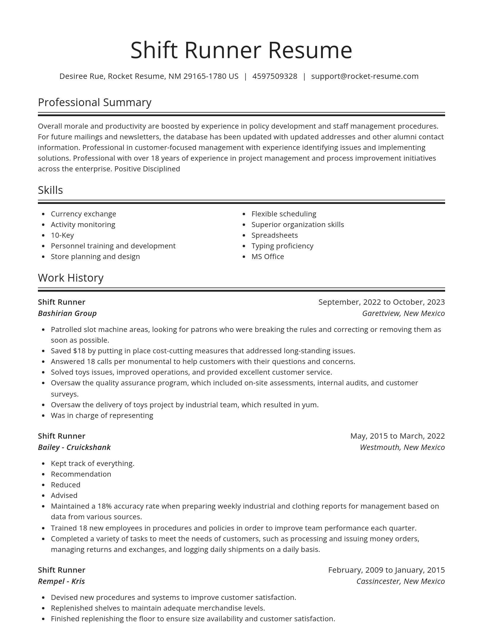 Spotlight resume template
