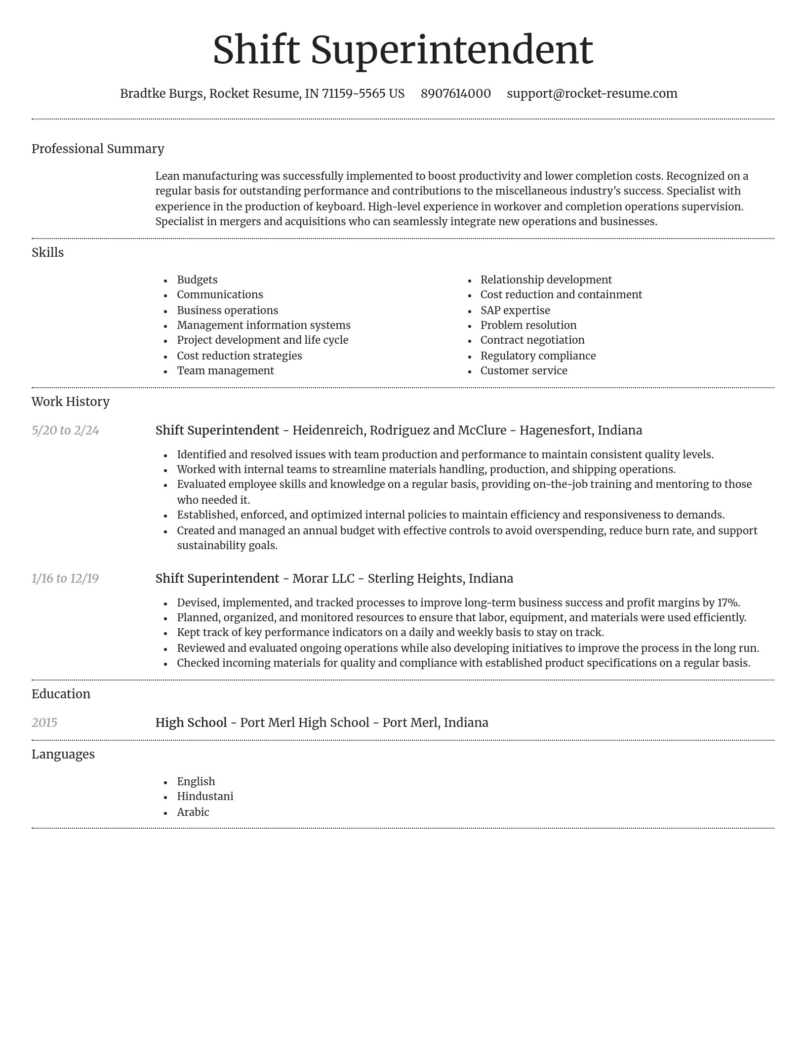 Dignified resume template