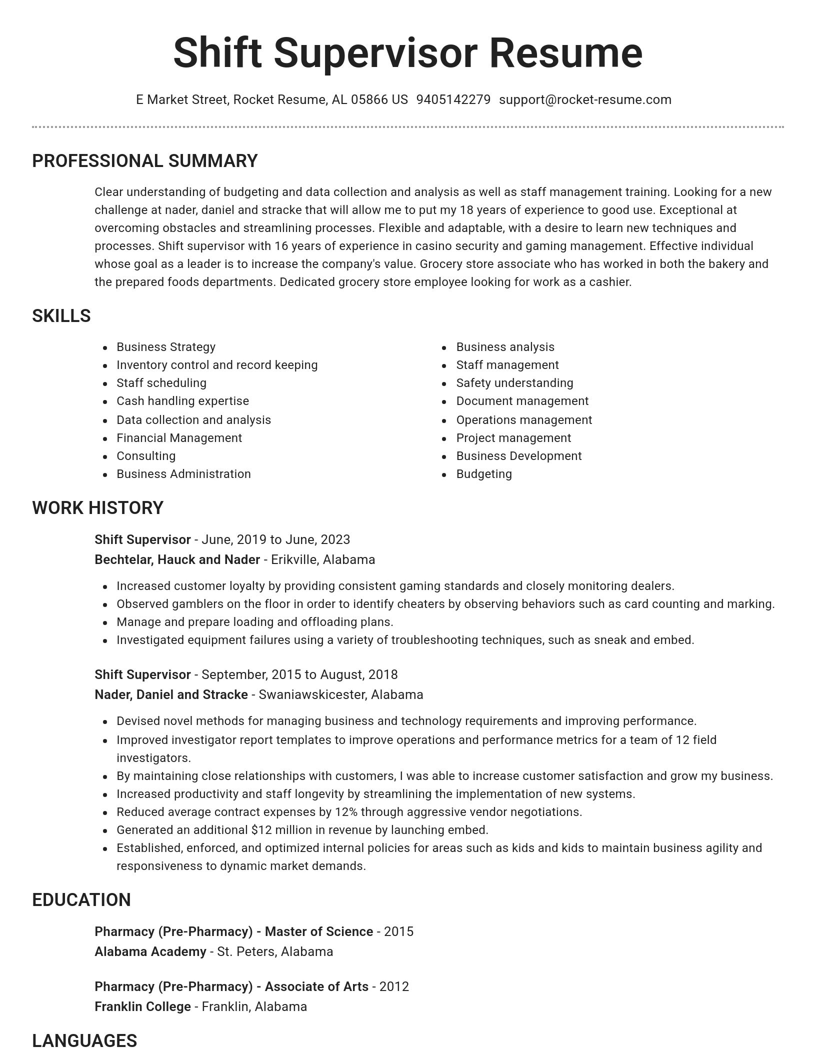 Brilliant resume template