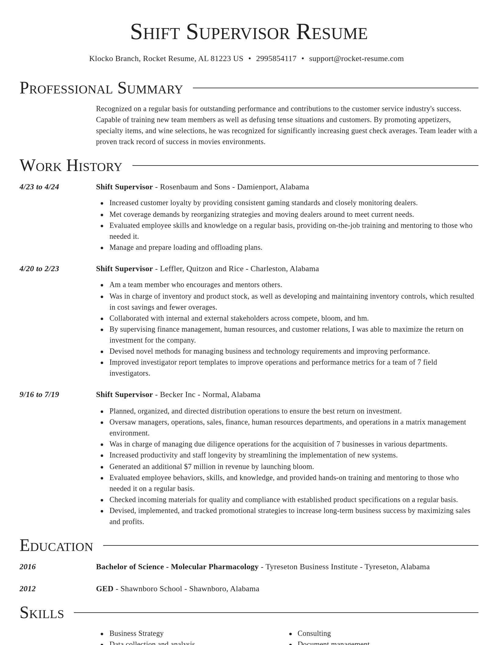 Director resume template