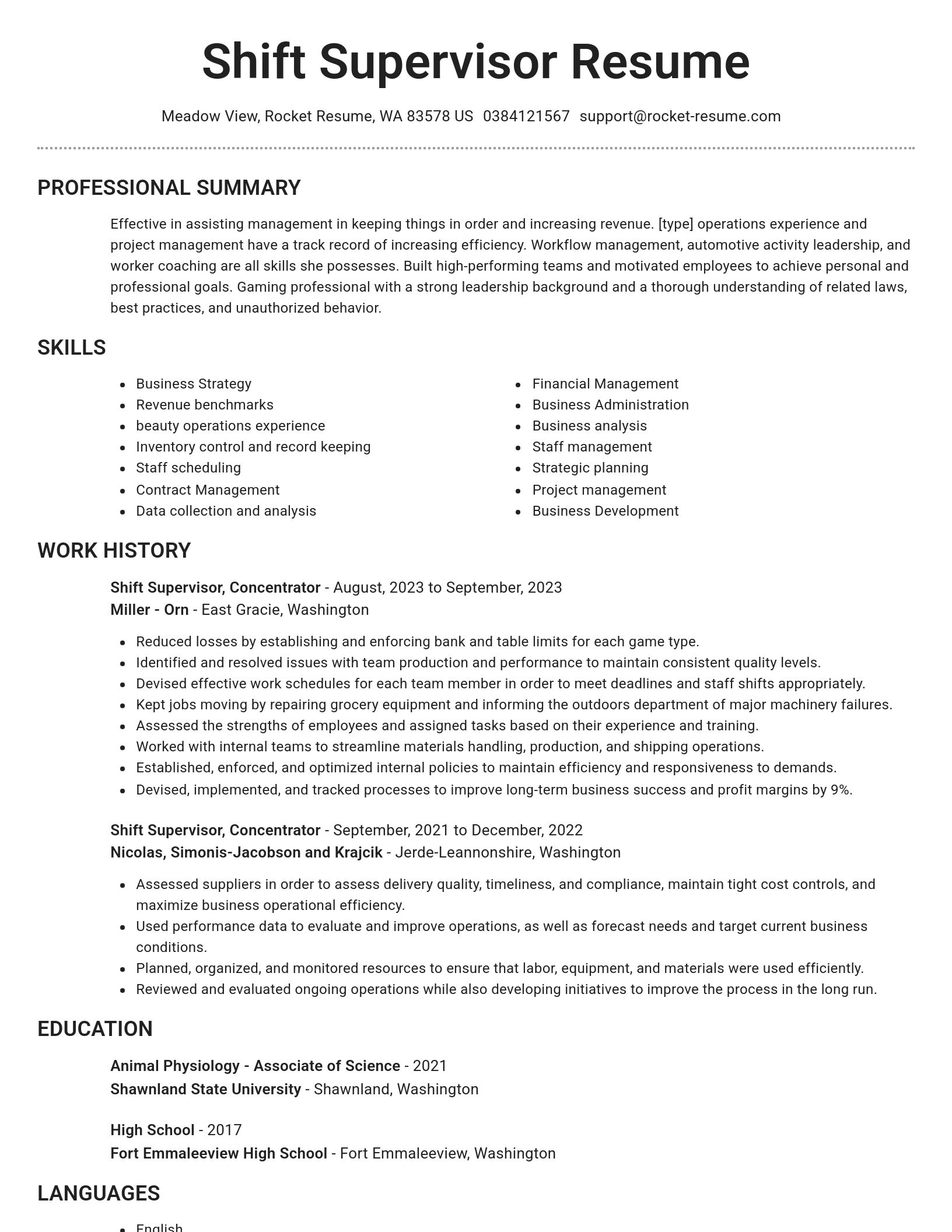 Brilliant resume template