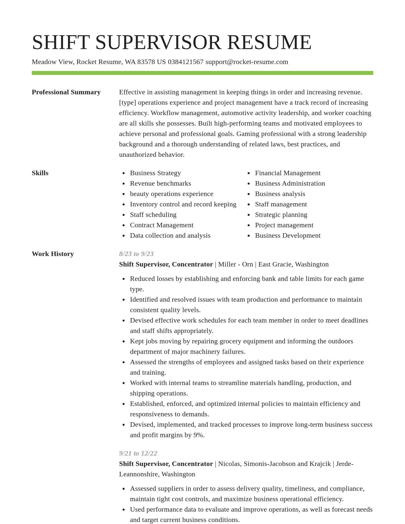 Smart resume template