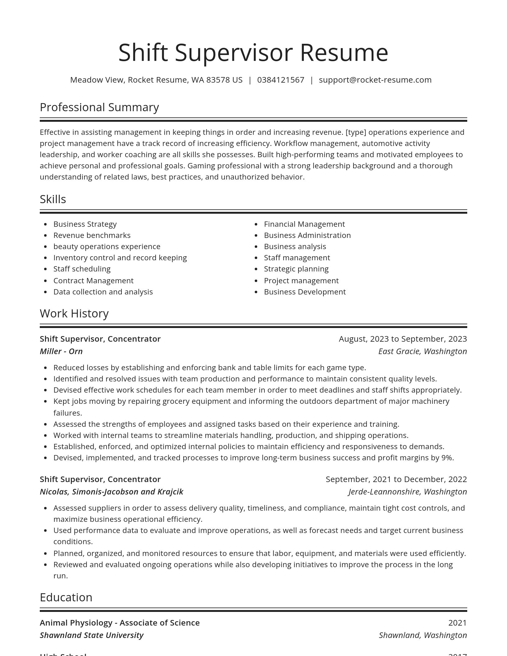 Spotlight resume template