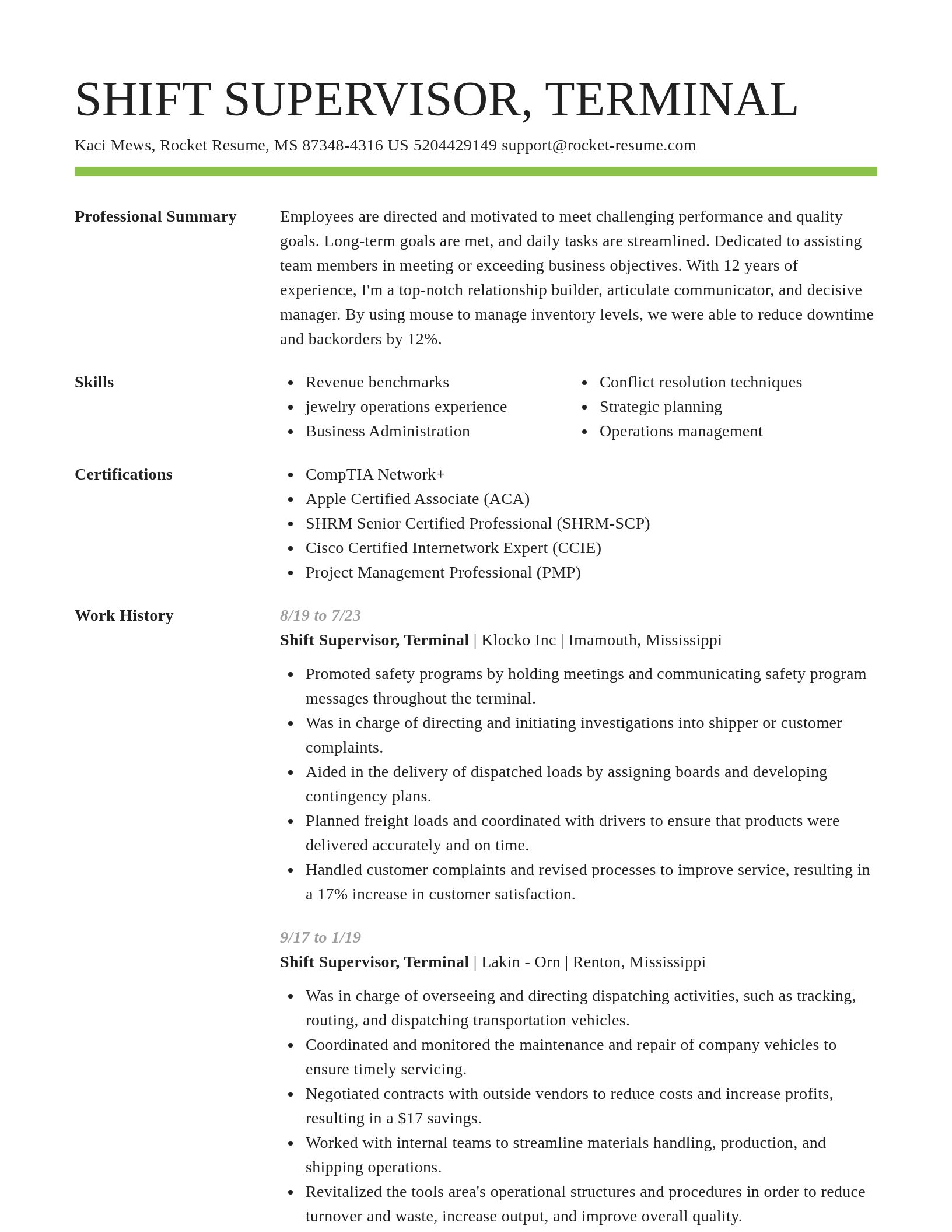 Smart resume template