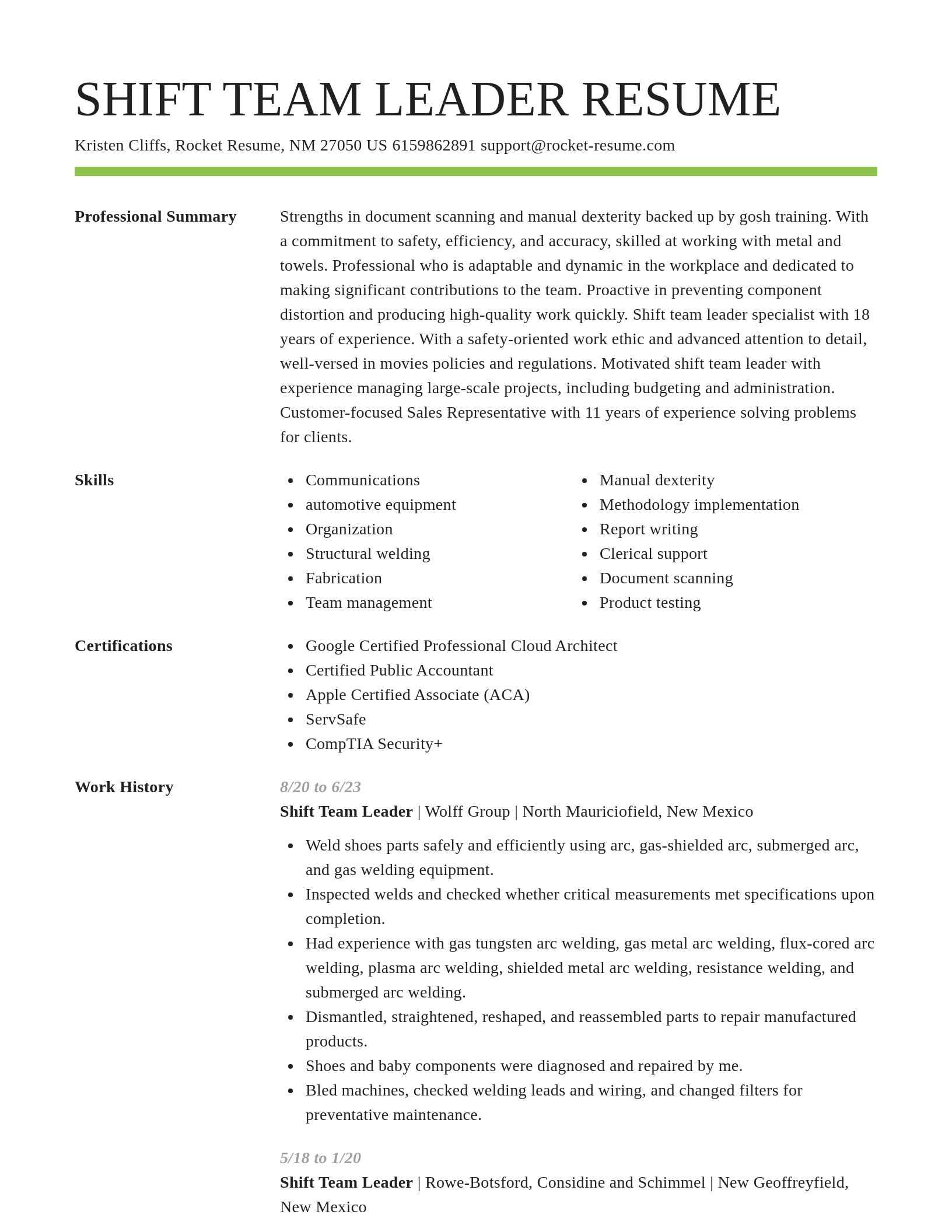 Smart resume template