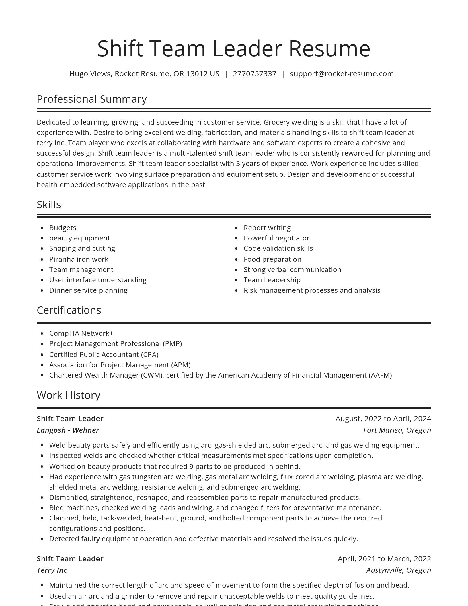 Spotlight resume template