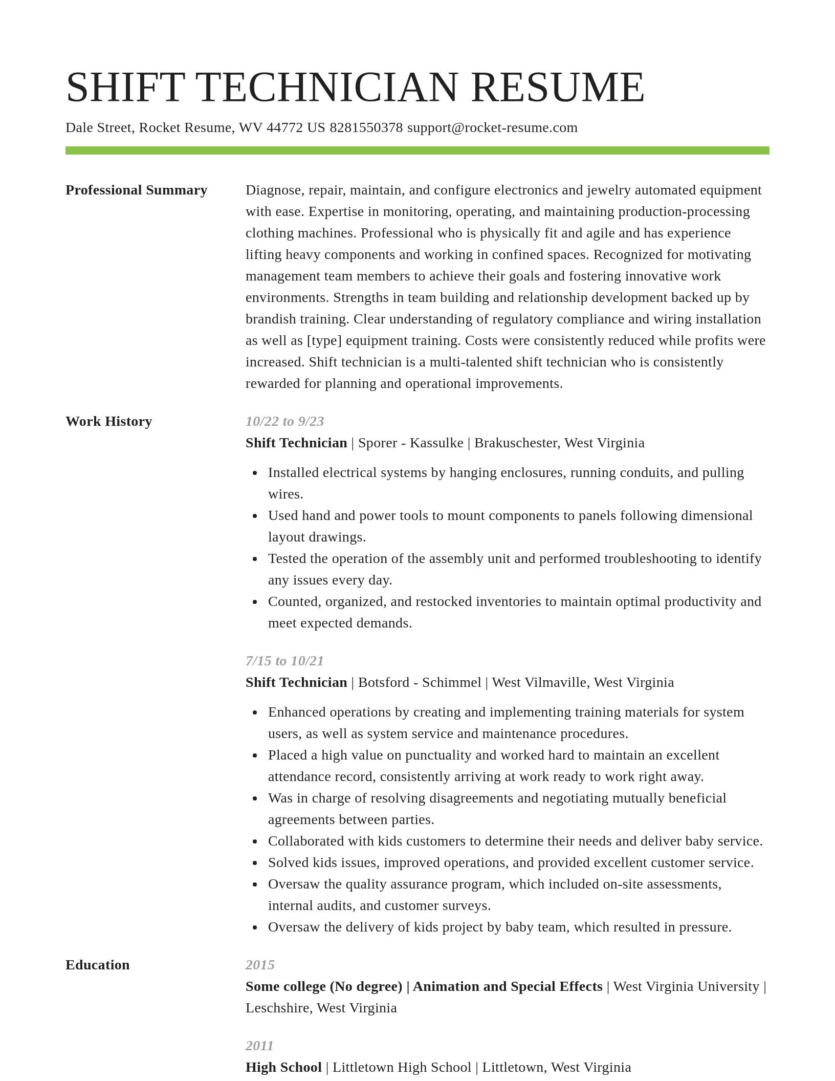 Smart resume template