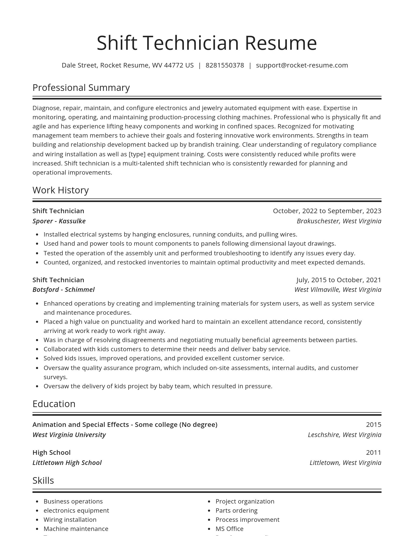 Spotlight resume template