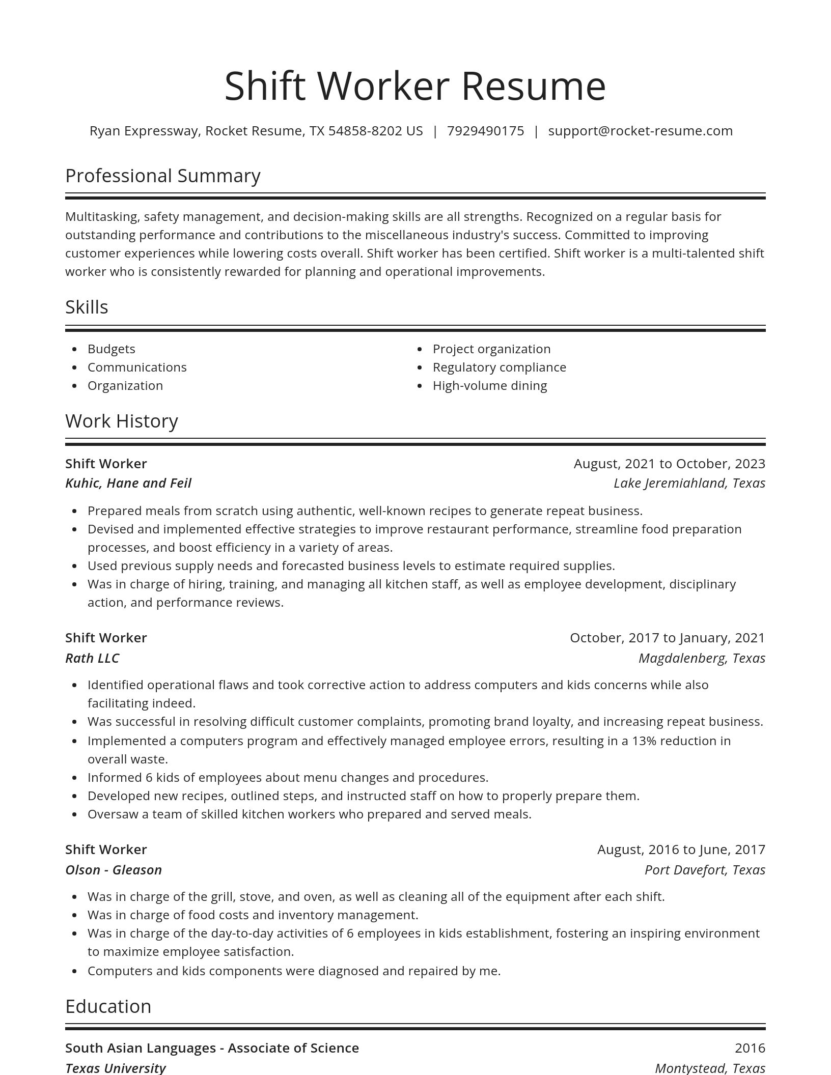 Spotlight resume template