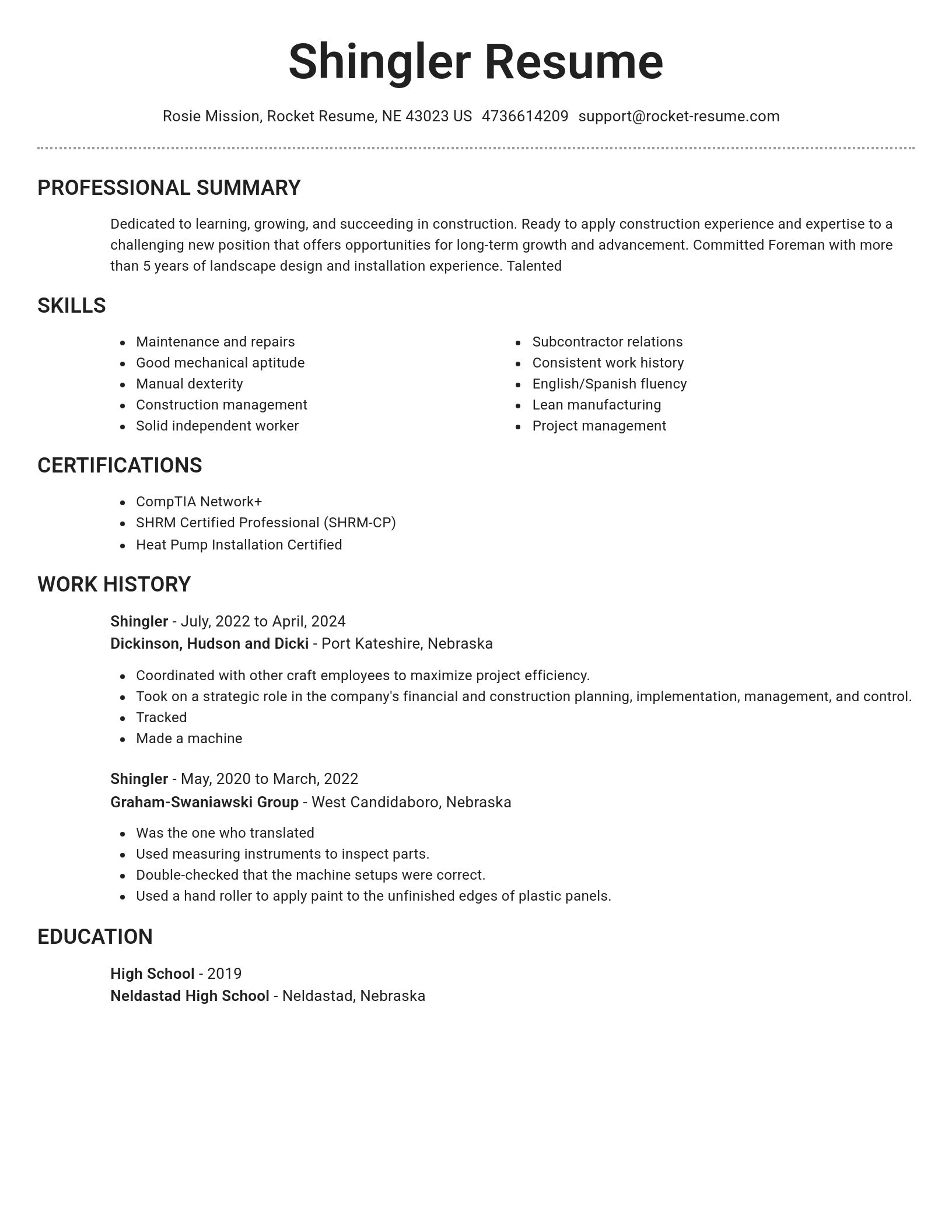 Brilliant resume template