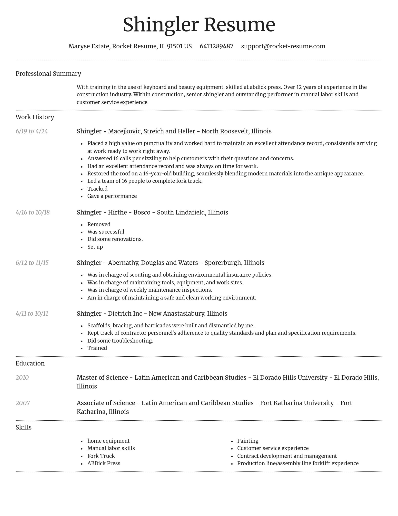 Dignified resume template