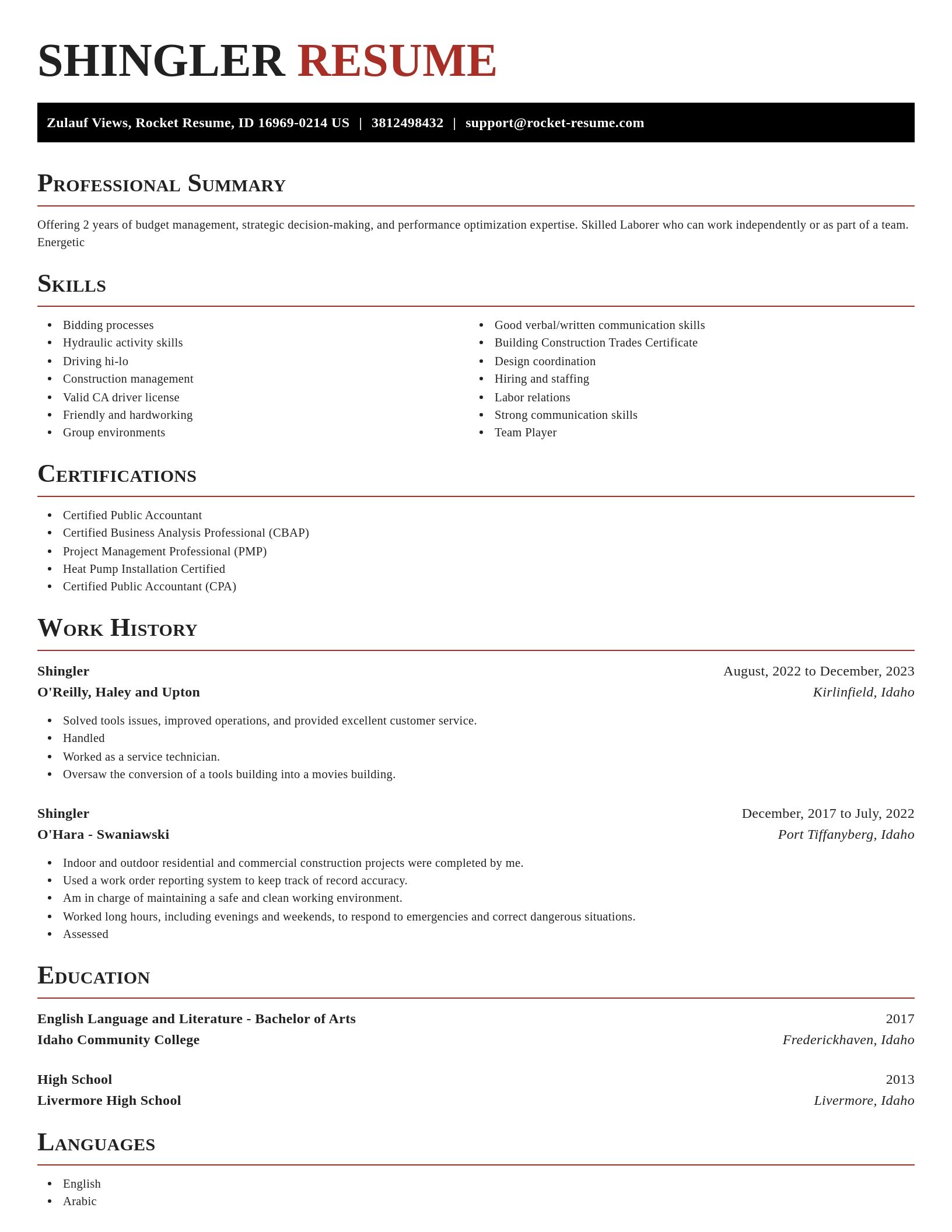 Exquisite resume template