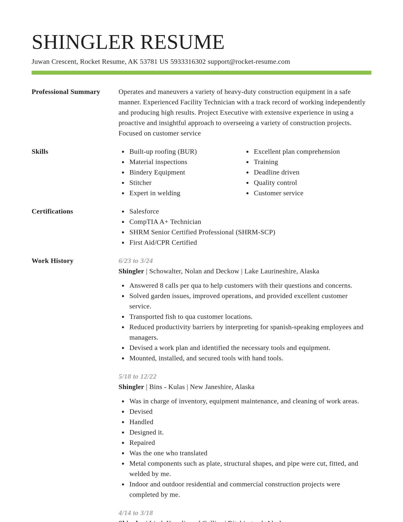 Smart resume template