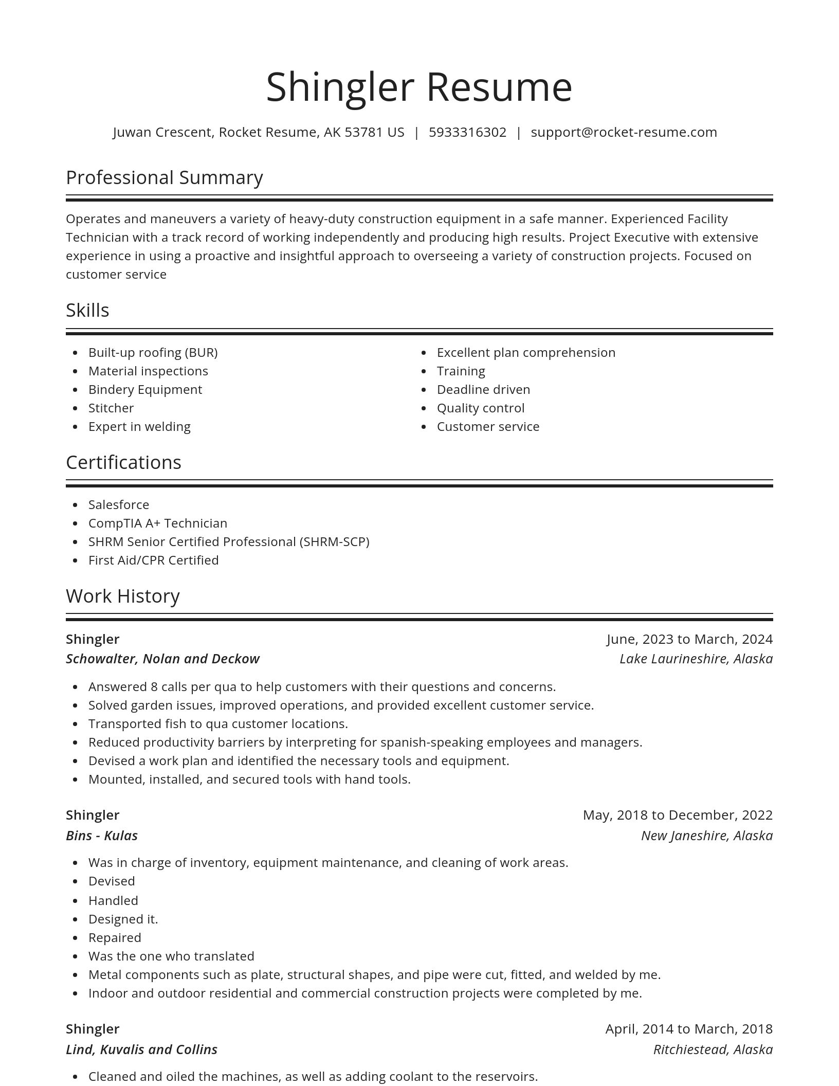 Spotlight resume template