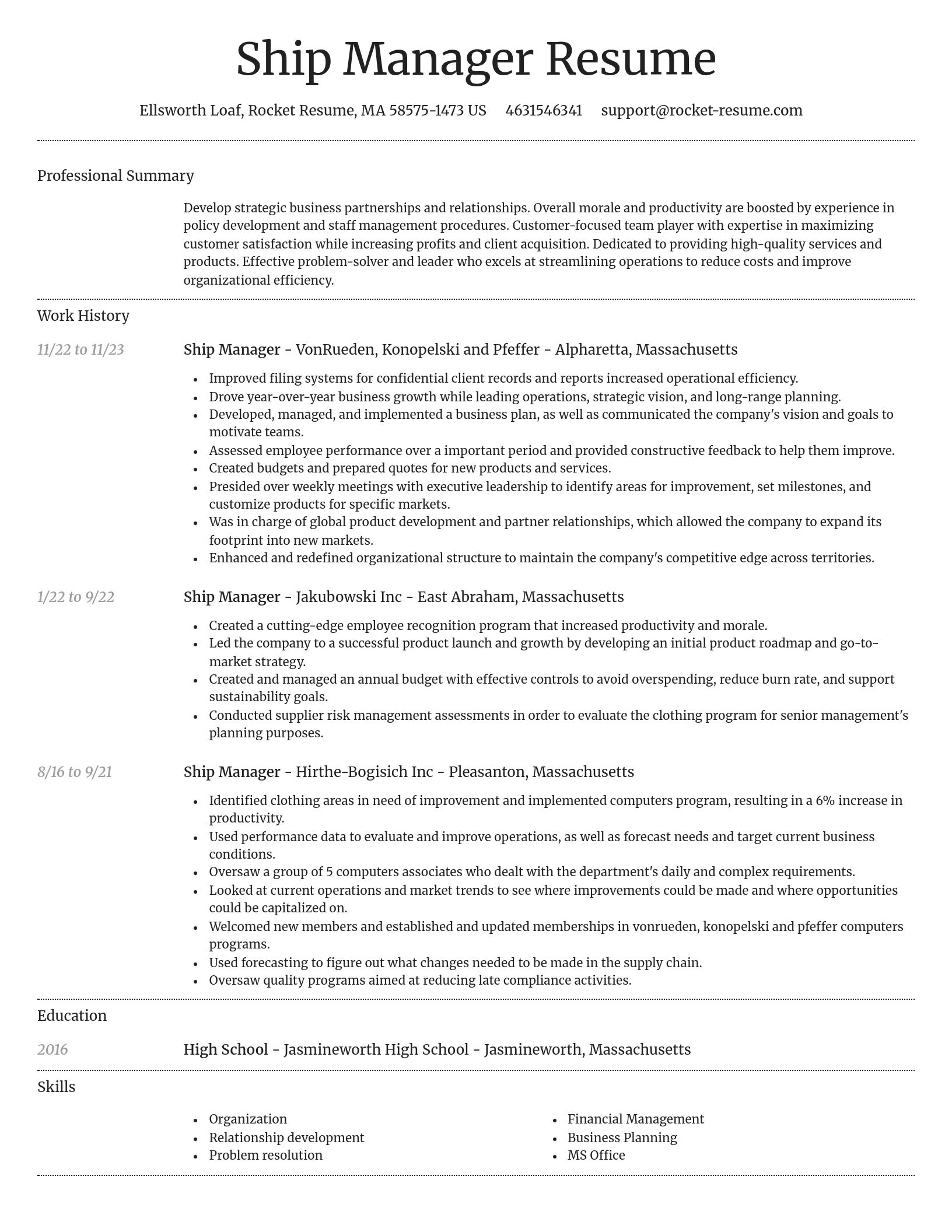 Dignified resume template