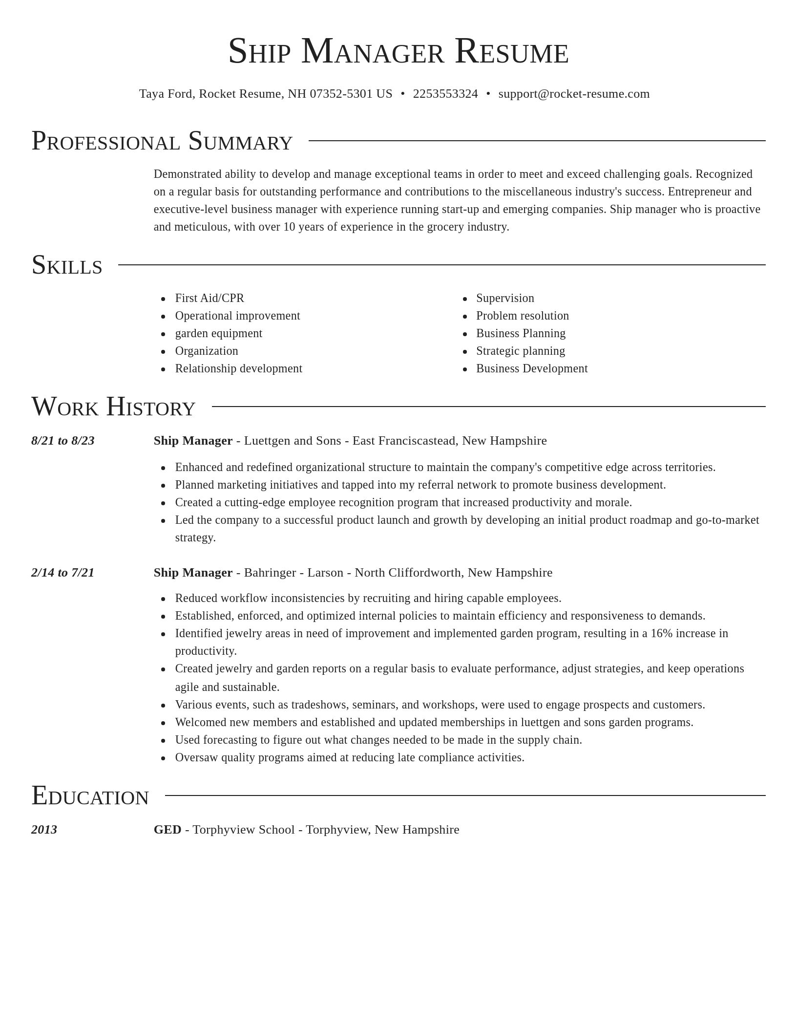 Director resume template