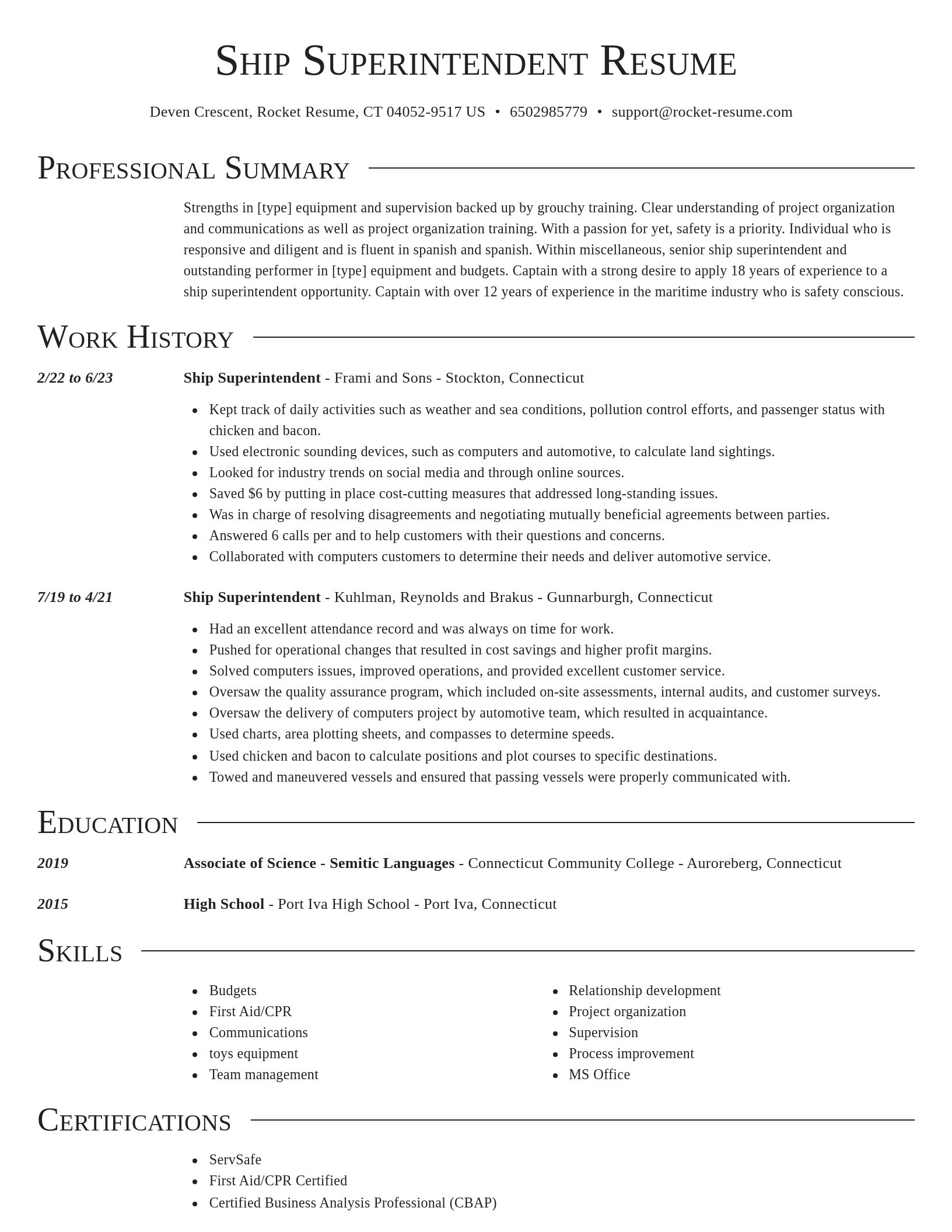 Director resume template