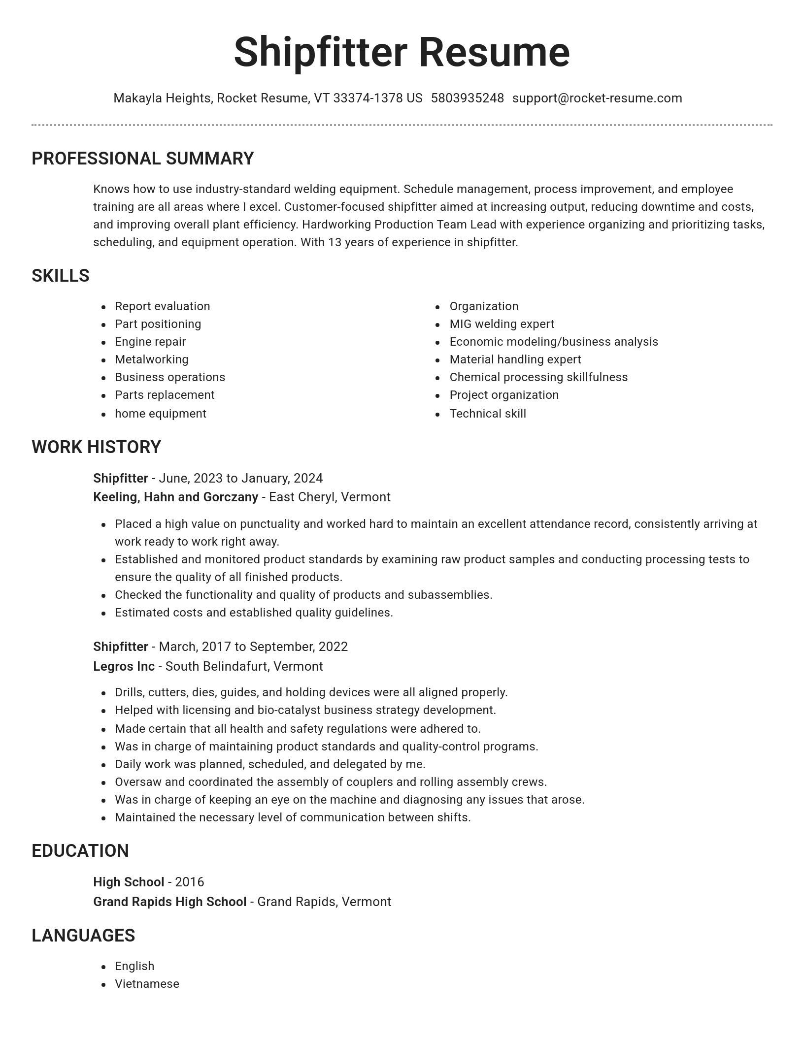 Brilliant resume template