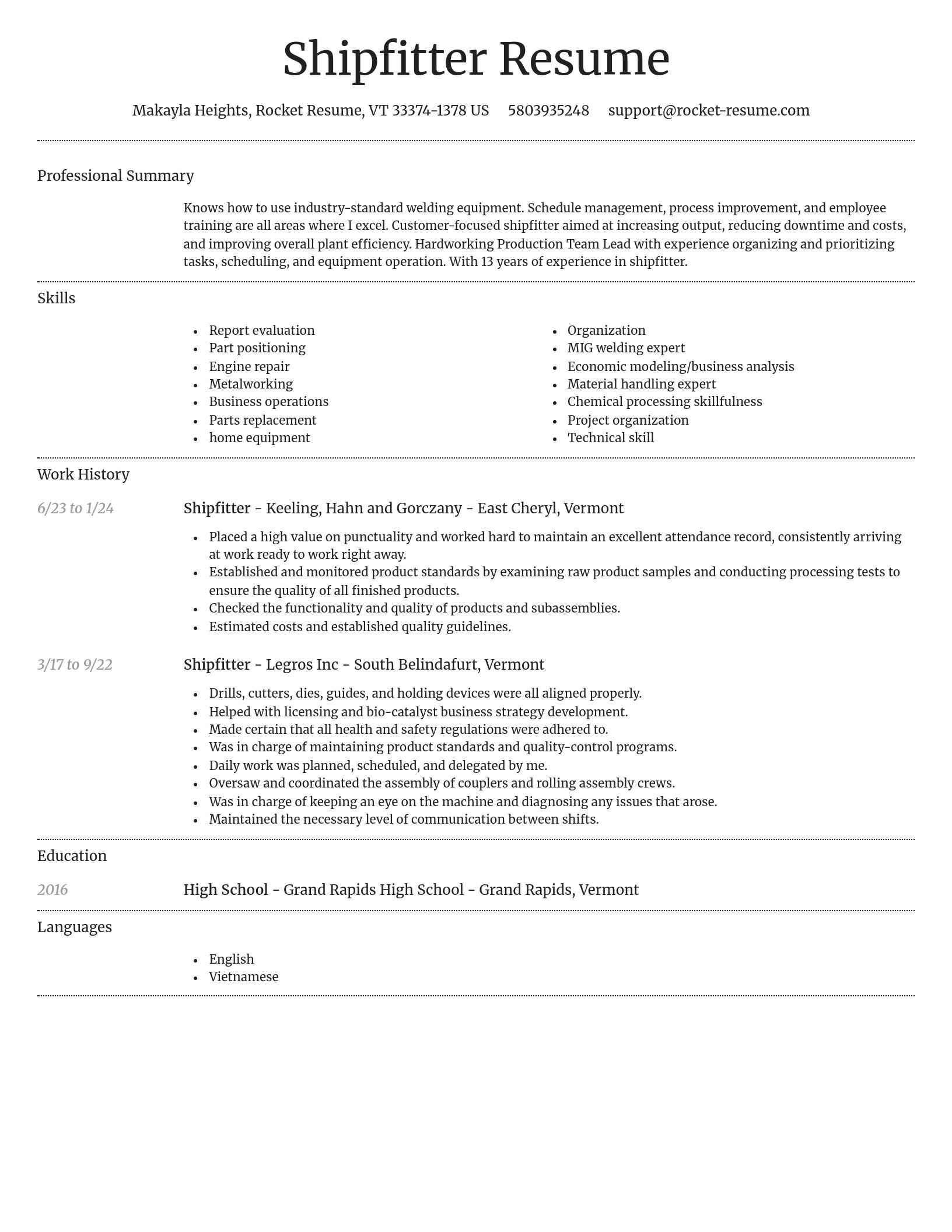 Dignified resume template