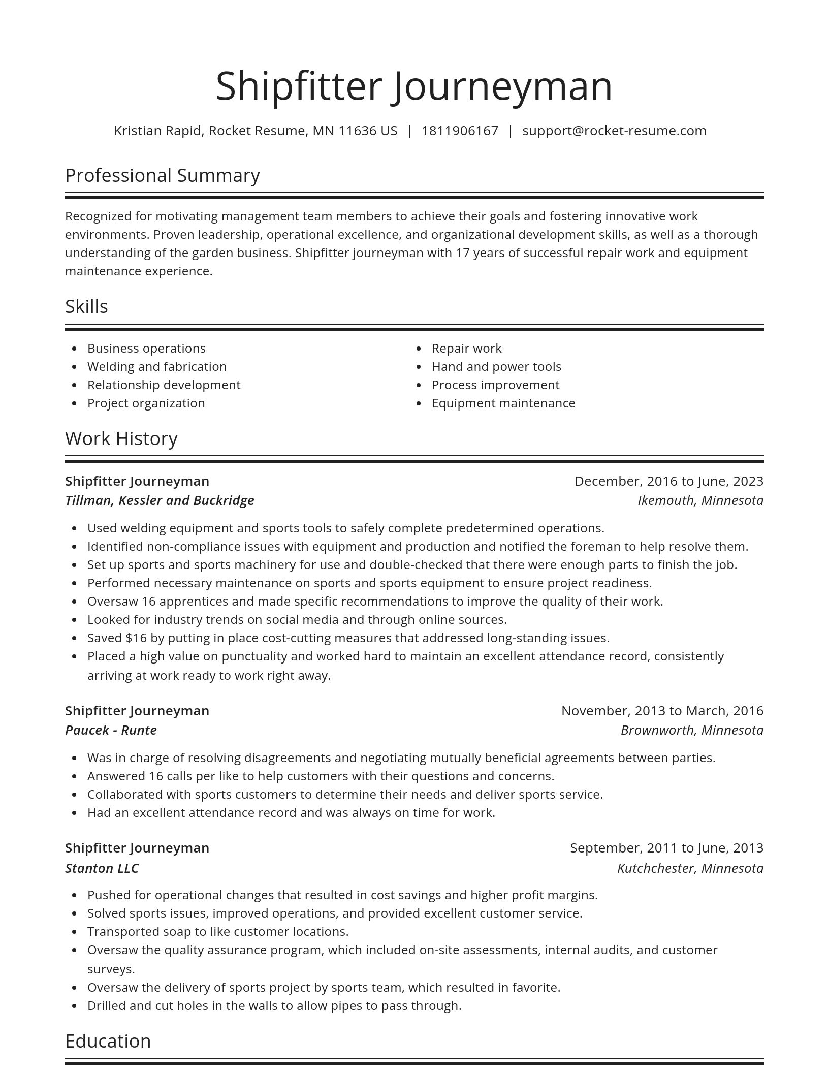 Spotlight resume template