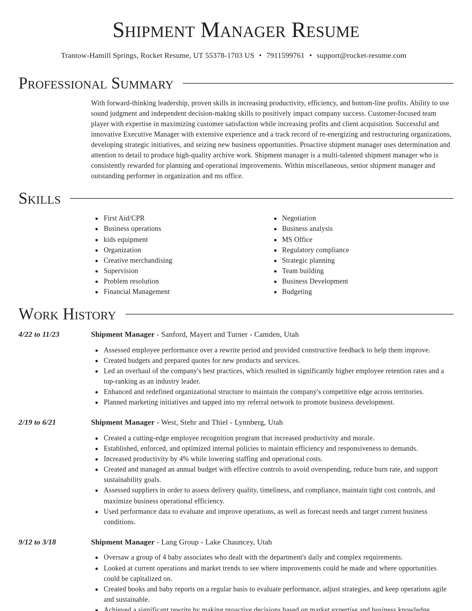 Director resume template