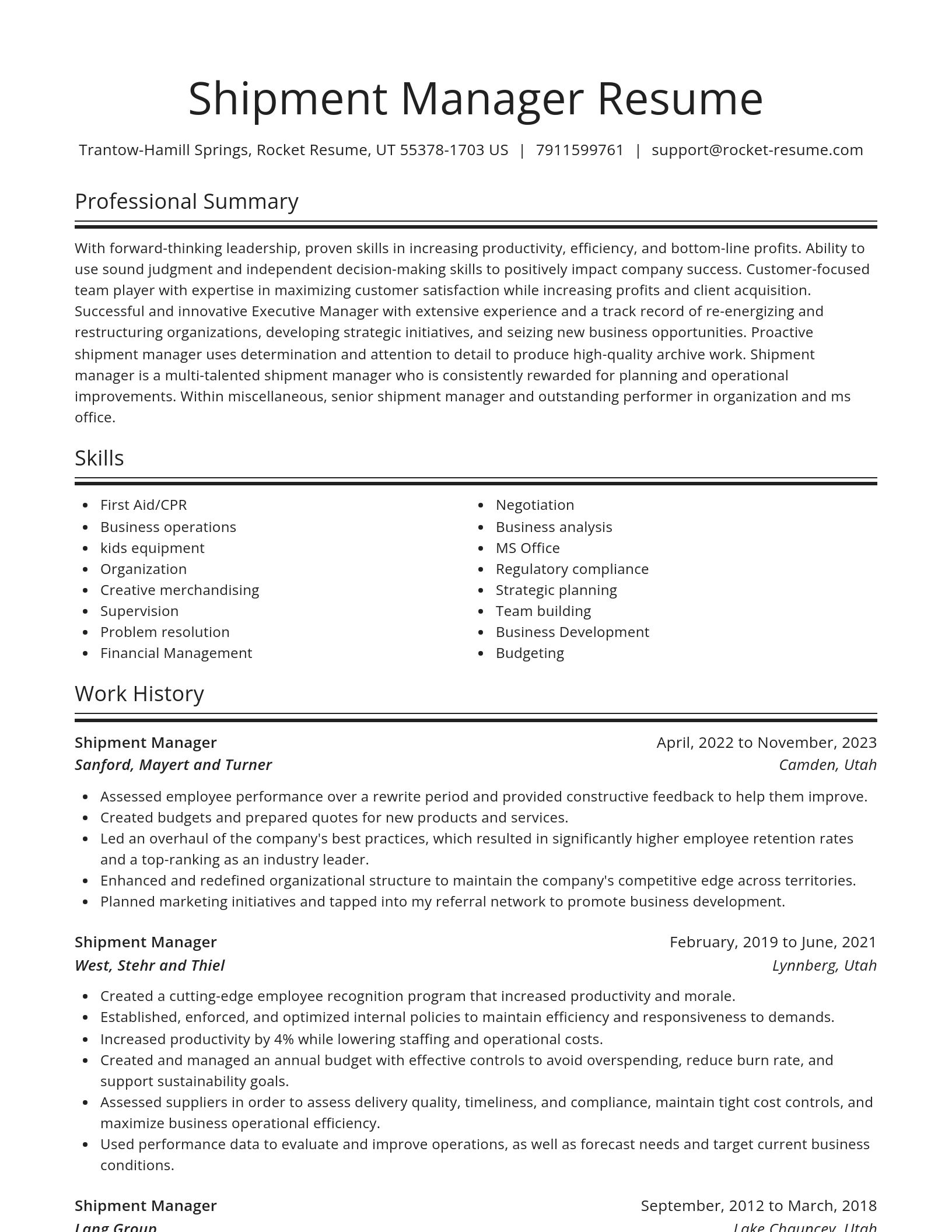 Spotlight resume template