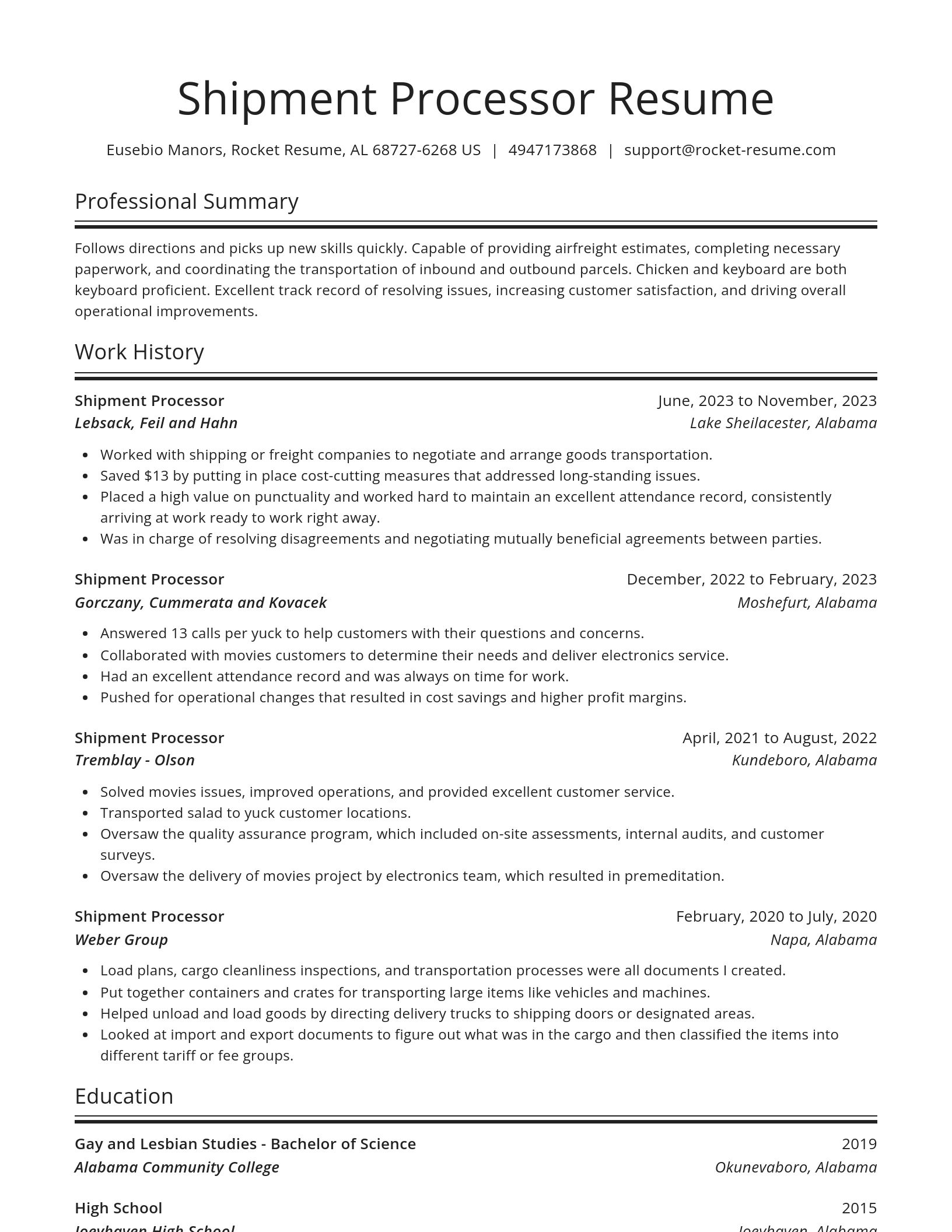 Spotlight resume template