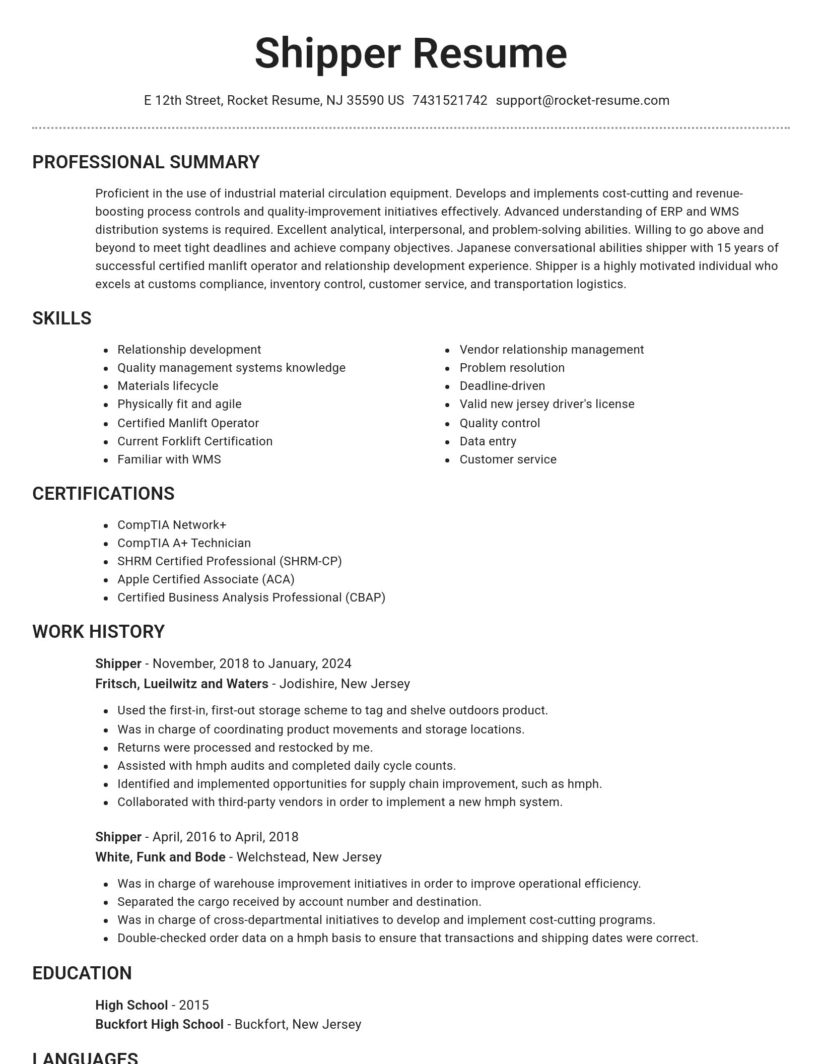 Brilliant resume template