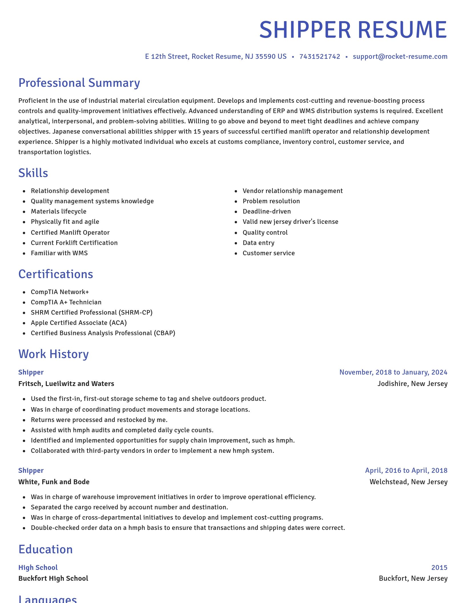 Novel resume template