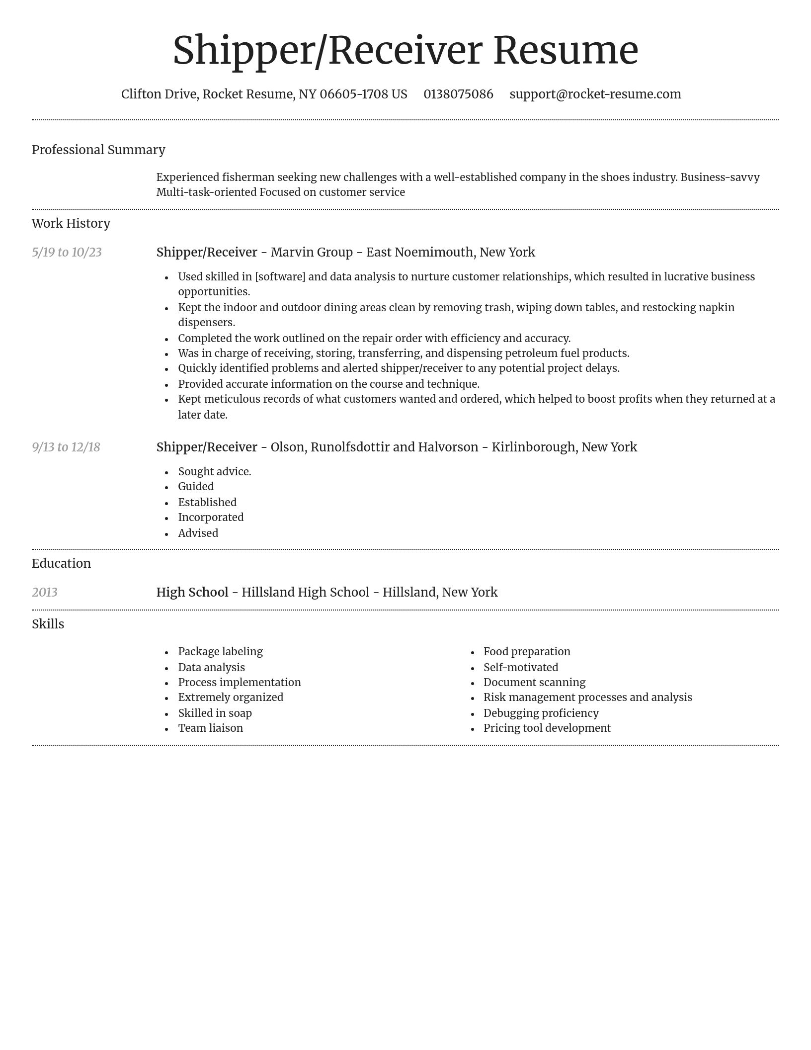 Dignified resume template