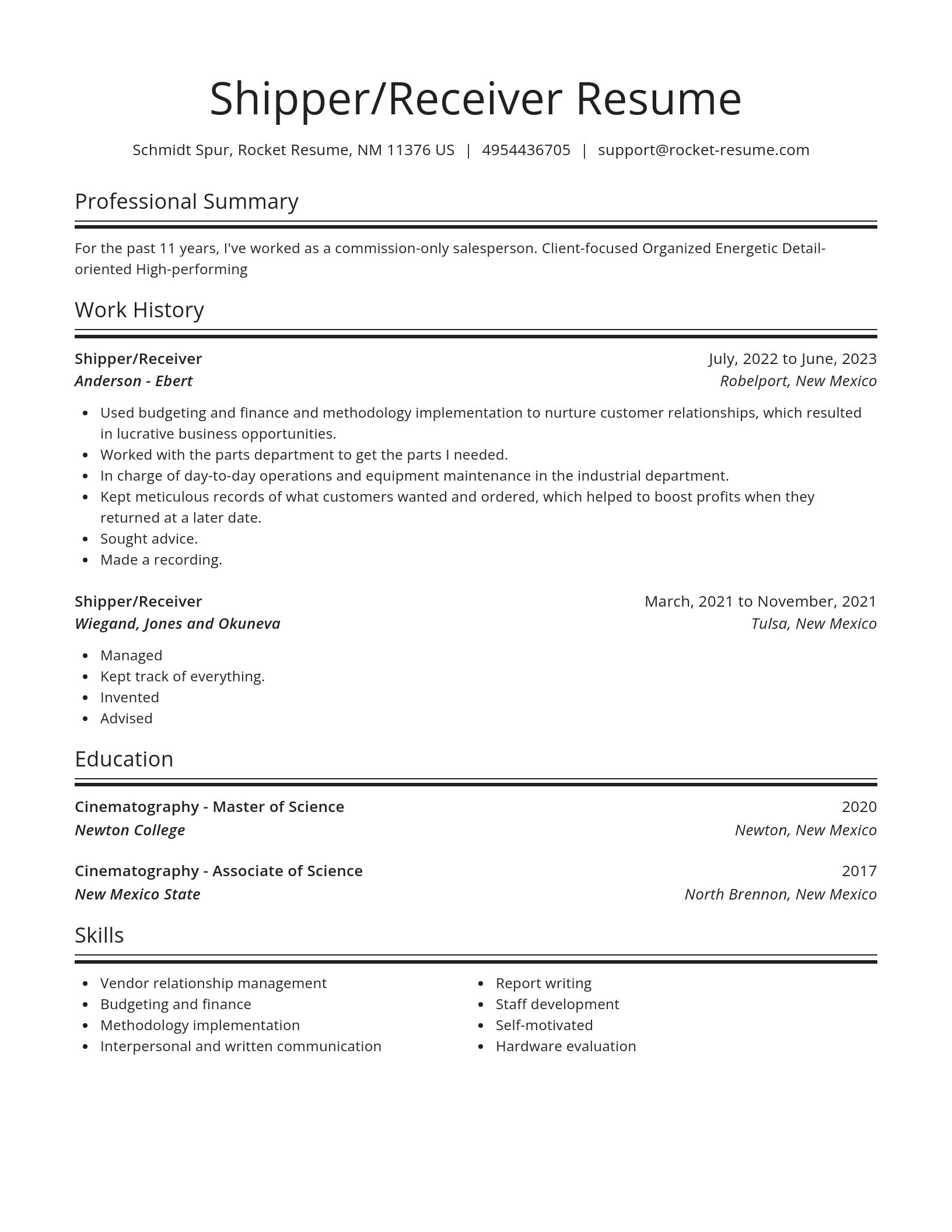 Spotlight resume template